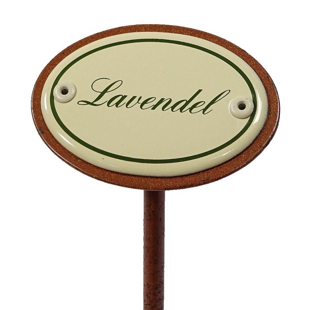 Kräuterschild "Lavendel" aus Lavendel, 1x) Emaille Garten Gartenstecker Kräuterstecker Beetstecker, Linoows Pflanzenschild Gartenstecker (1x,
