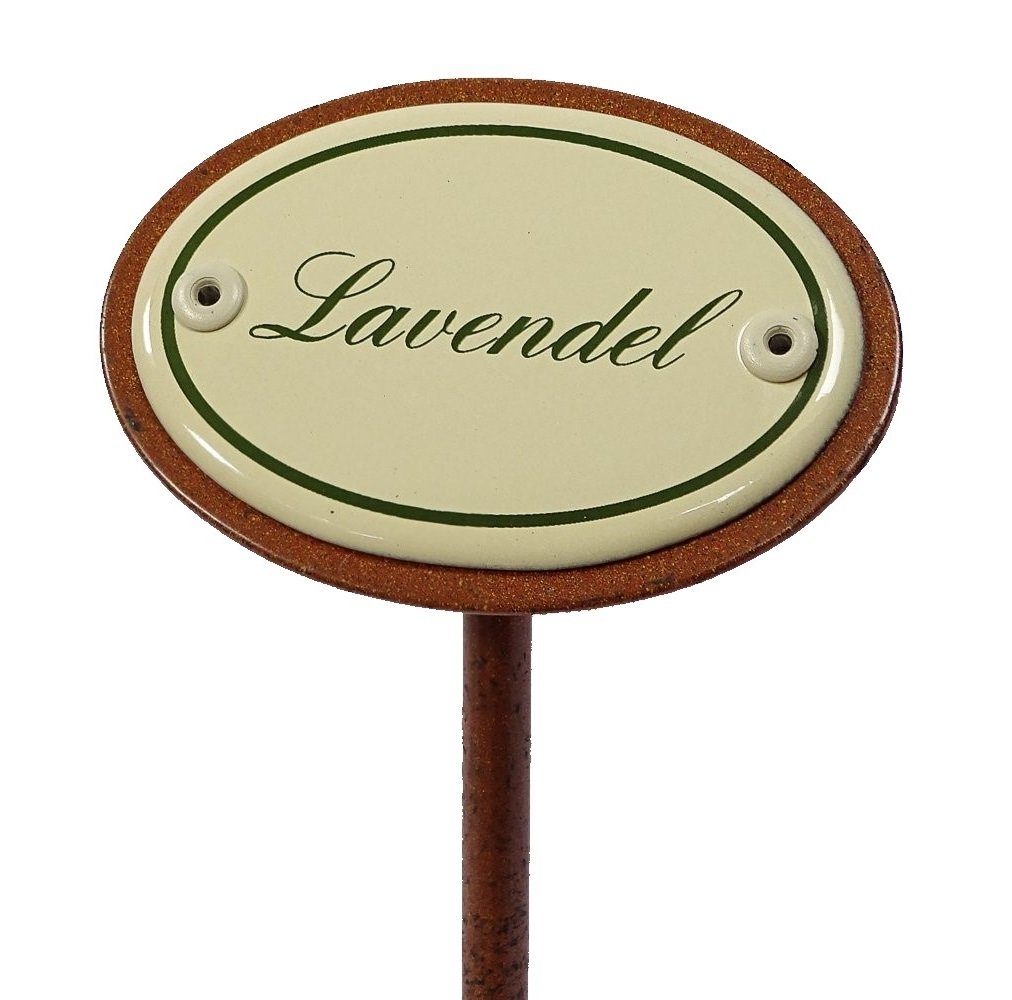 Pflanzenschild Kräuterstecker Beetstecker, Linoows 1x) Kräuterschild Gartenstecker Lavendel, (1x, Garten Gartenstecker Emaille aus "Lavendel"