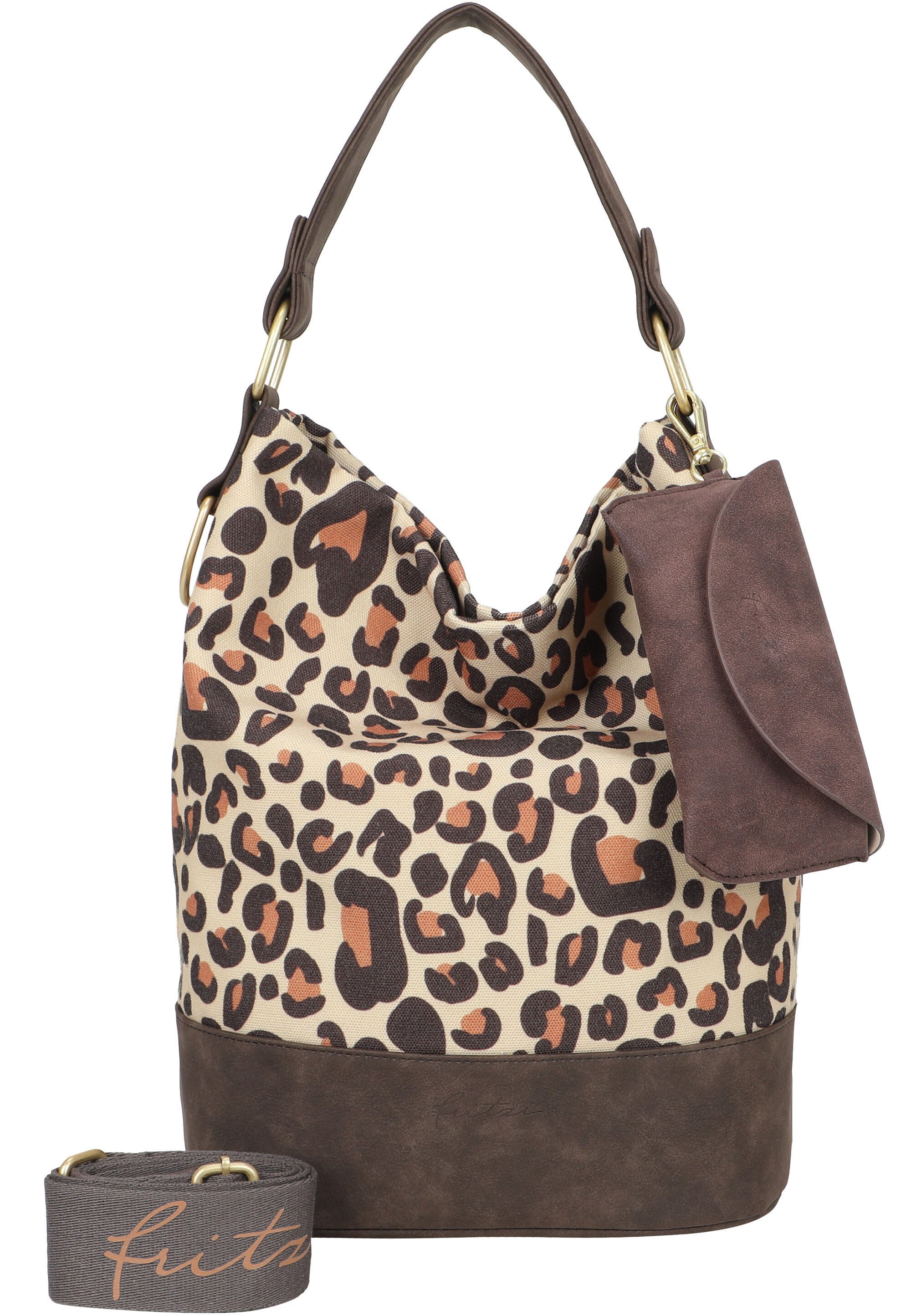 Fritzi aus Preußen Umhängetasche Izzy07 Small Limited Leo Camel, mit Leo-Print