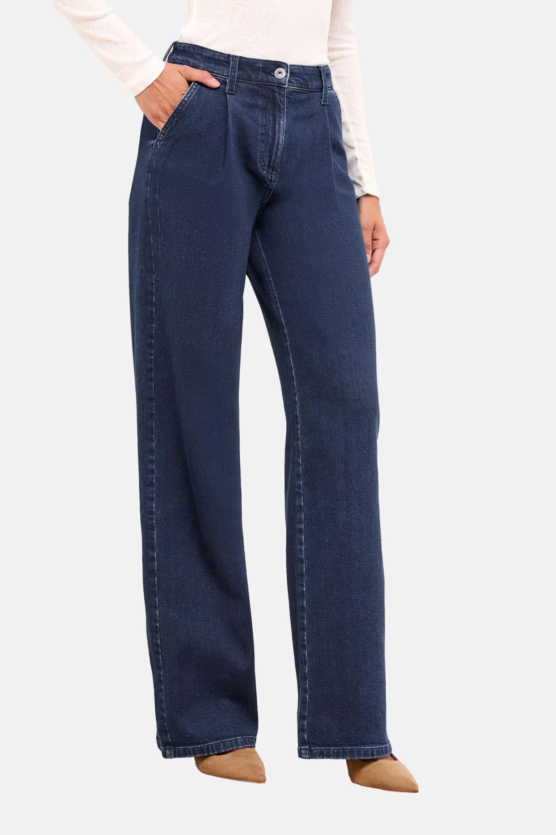 Weite Jeans Lipsy Jeans mit weitem Bein und Abnähern, Petite