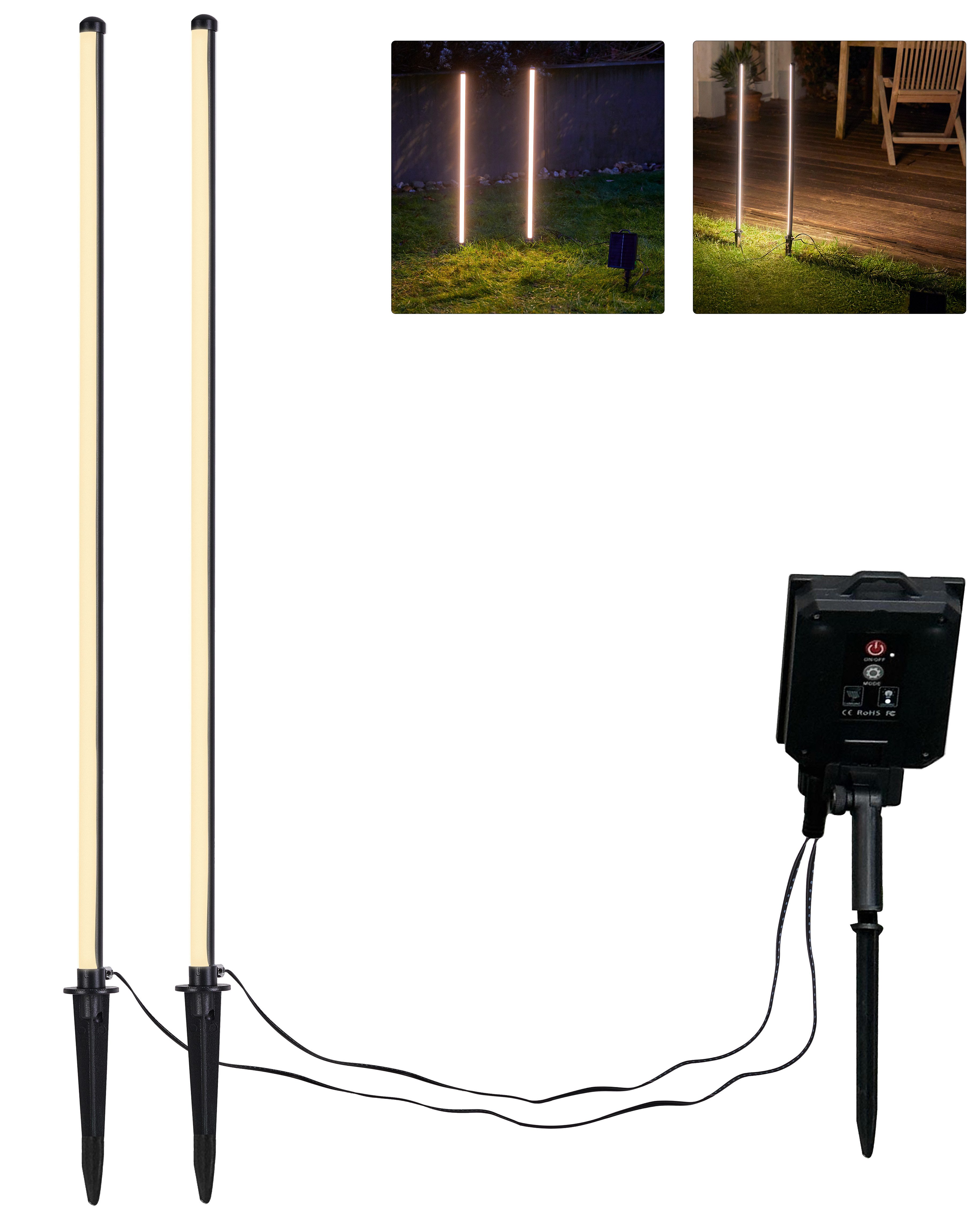 Northpoint LED Gartenleuchte Wegeleuchte Solarleuchte warmweißes Licht wetterfest Akku
