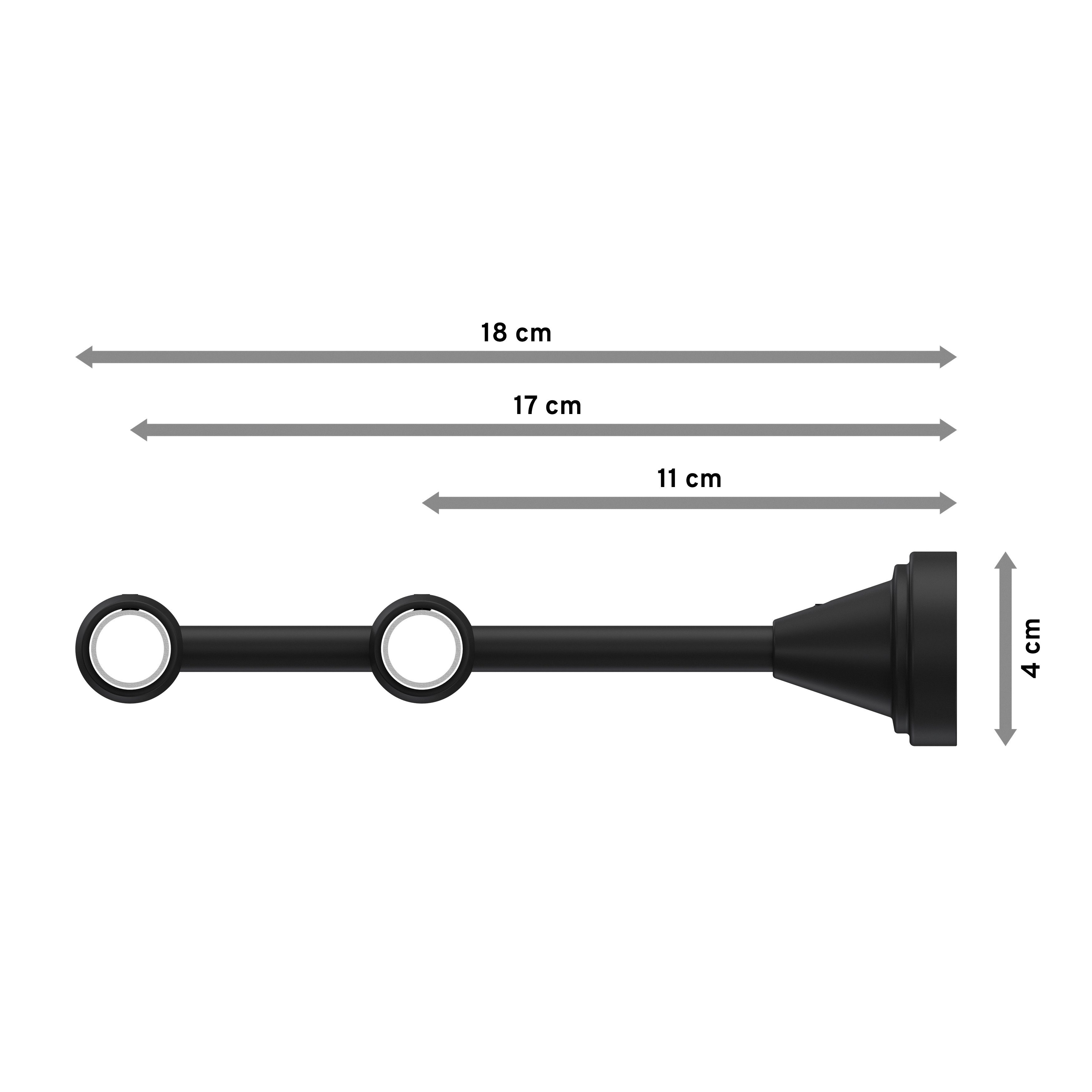 INTERDECO Gardinenstange Primus Paolo, Ø 16 mm, 2-läufig, Wandmontage, Schwarz