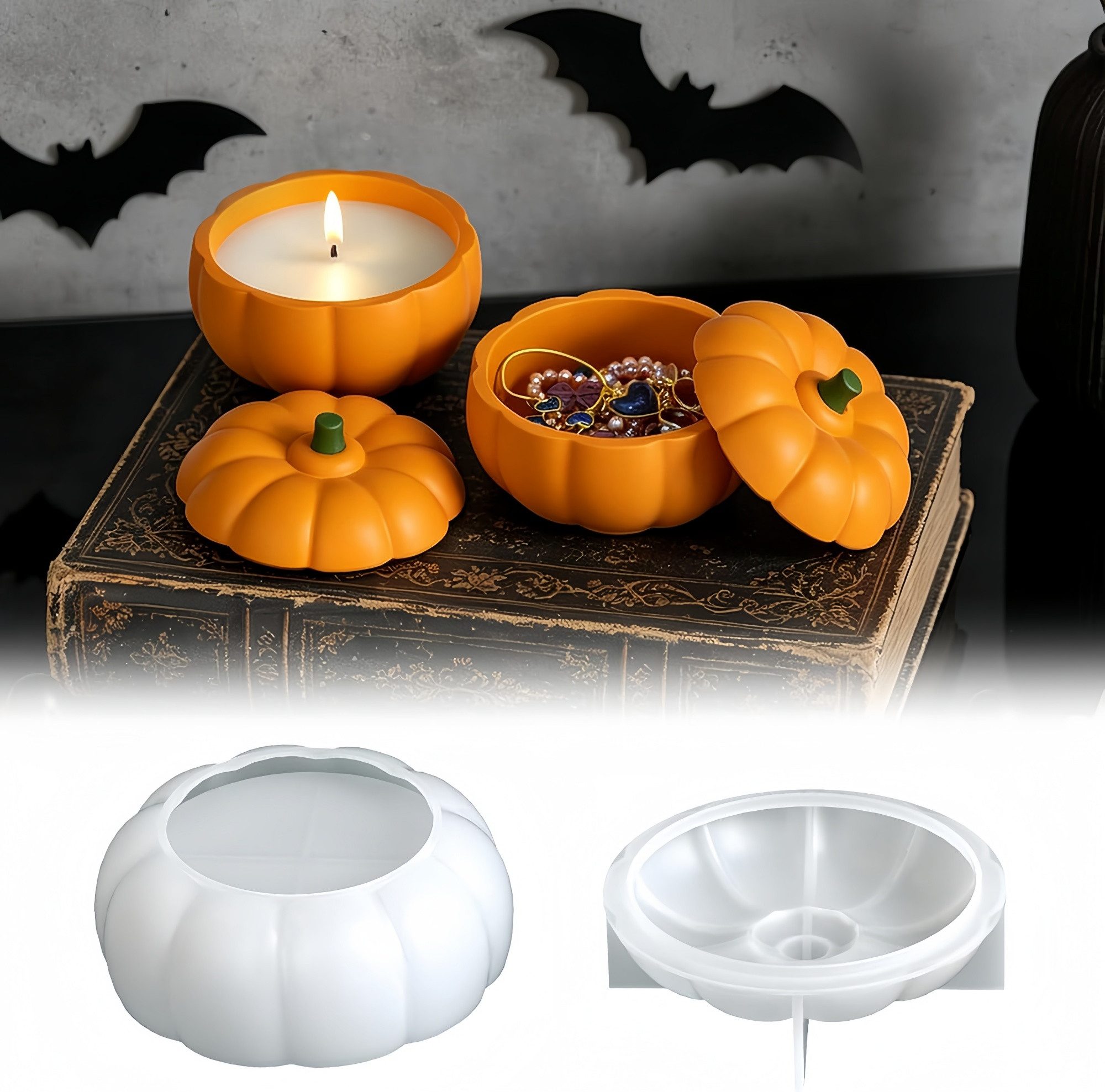 FOUORTUNATE-BEE Silikonform 2er Set Kürbis-Silikonformen für Halloween-Deko und  im Vergleich