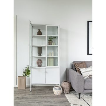 House Nordic Standvitrine Brisbane in Weiss, Metall - 80x180x35cm (BxHxT)