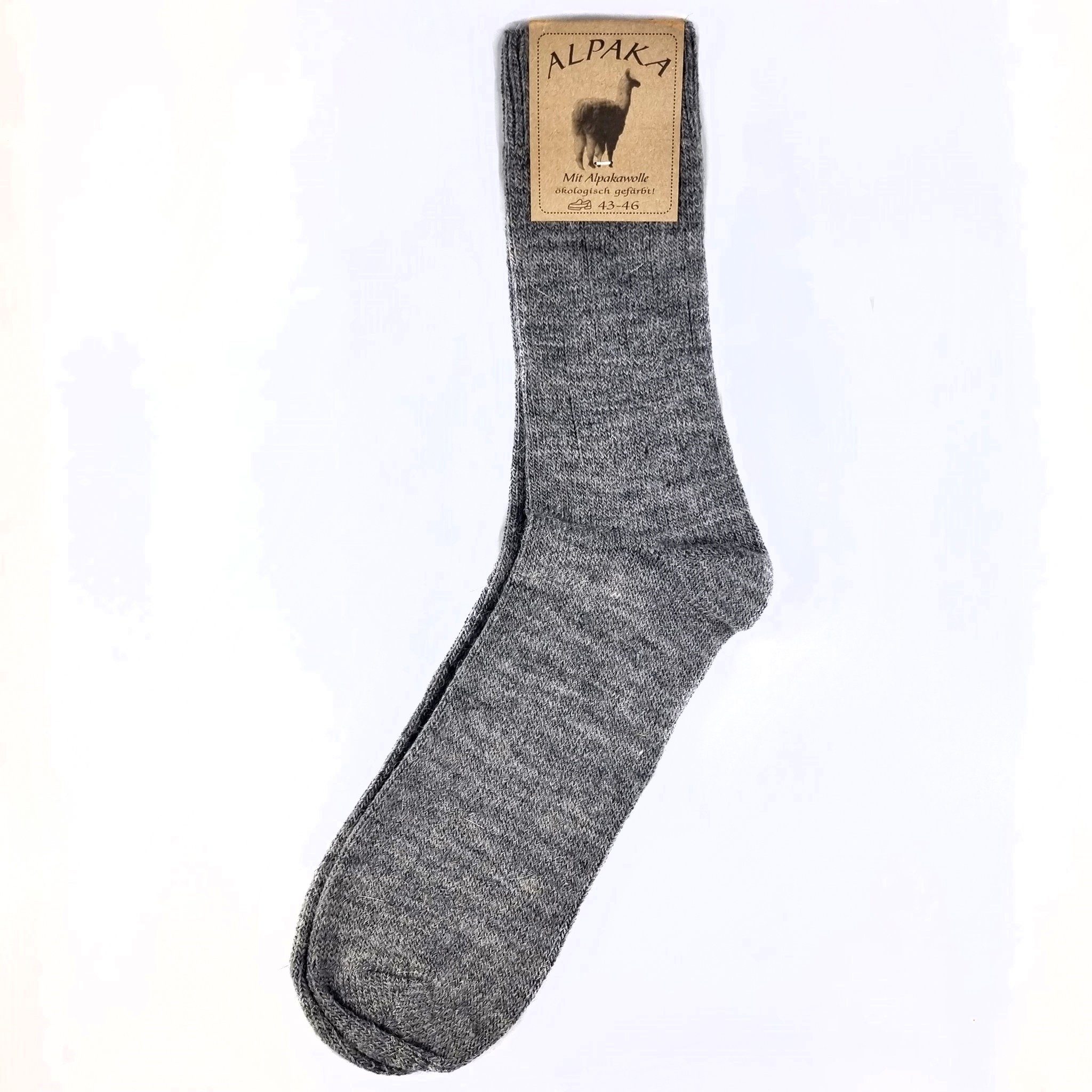 Socken mit Grau Schafwolle Thermo und Winter Bruno Barella Alpakawolle Socken