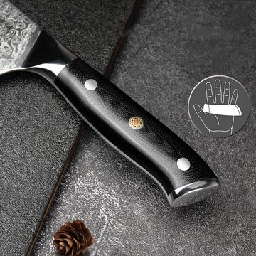 KingLux Messer-Set 3er Damastmesser Set Küchenmesser Damaststahl Chefmesser (3-tlg)