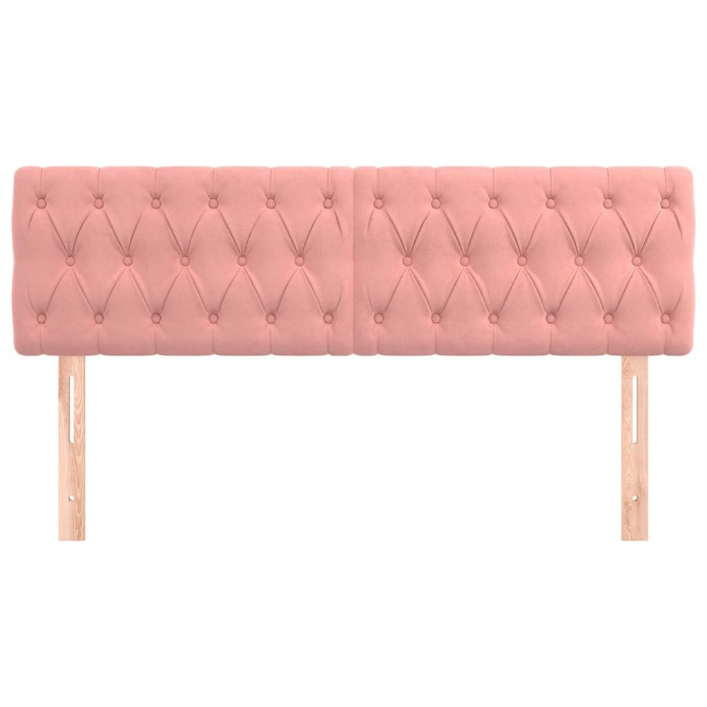 vidaXL Kopfteil, Bett Kopfteile 2 Stk. Rosa 80x7x78/88 cm Samt