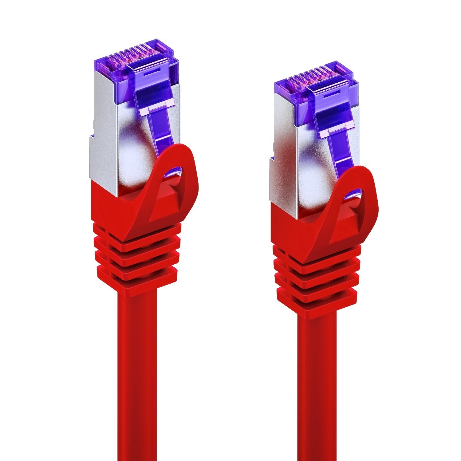 deleyCON deleyCON 0,25m RJ45 Patchkabel SFTP PiMF Netzwerkkabel mit CAT7 LAN-Kabel