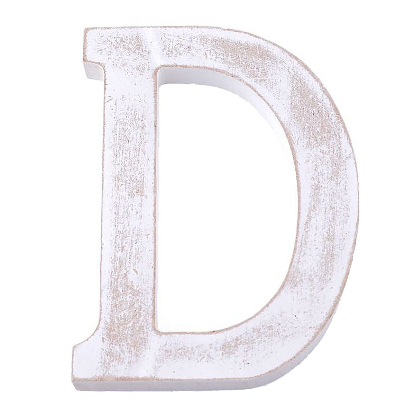 maDDma Deko-Buchstaben 3D Holzbuchstabe 11 cm, weiß-vintage, Einzelbuchstabe "D". € 2,47, (€ 2,47 pro 1 Stk).