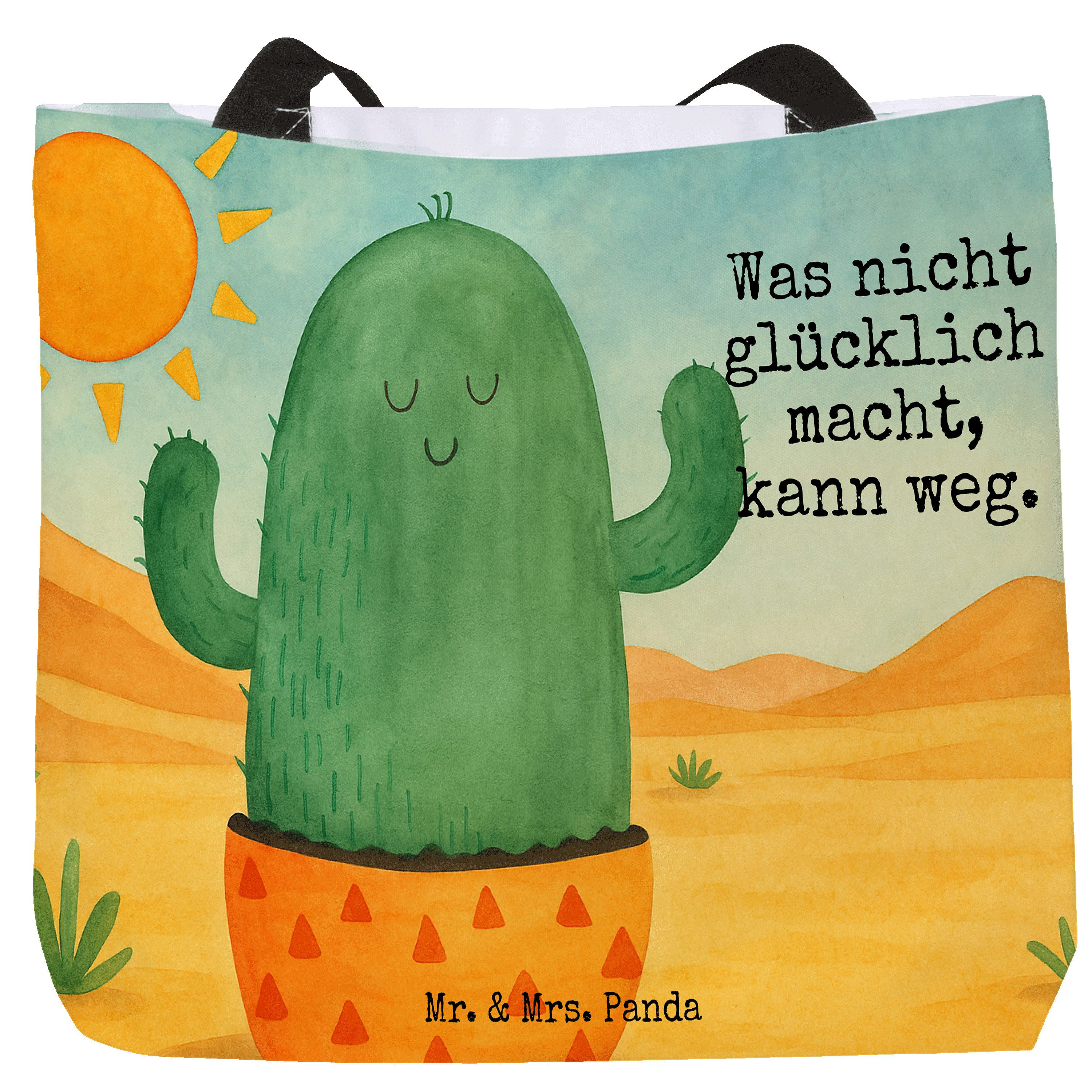 Shopper Kaktus Sonne Design, Tote Bag, Weiß, Geschenkidee, Laptoptasche, Sche