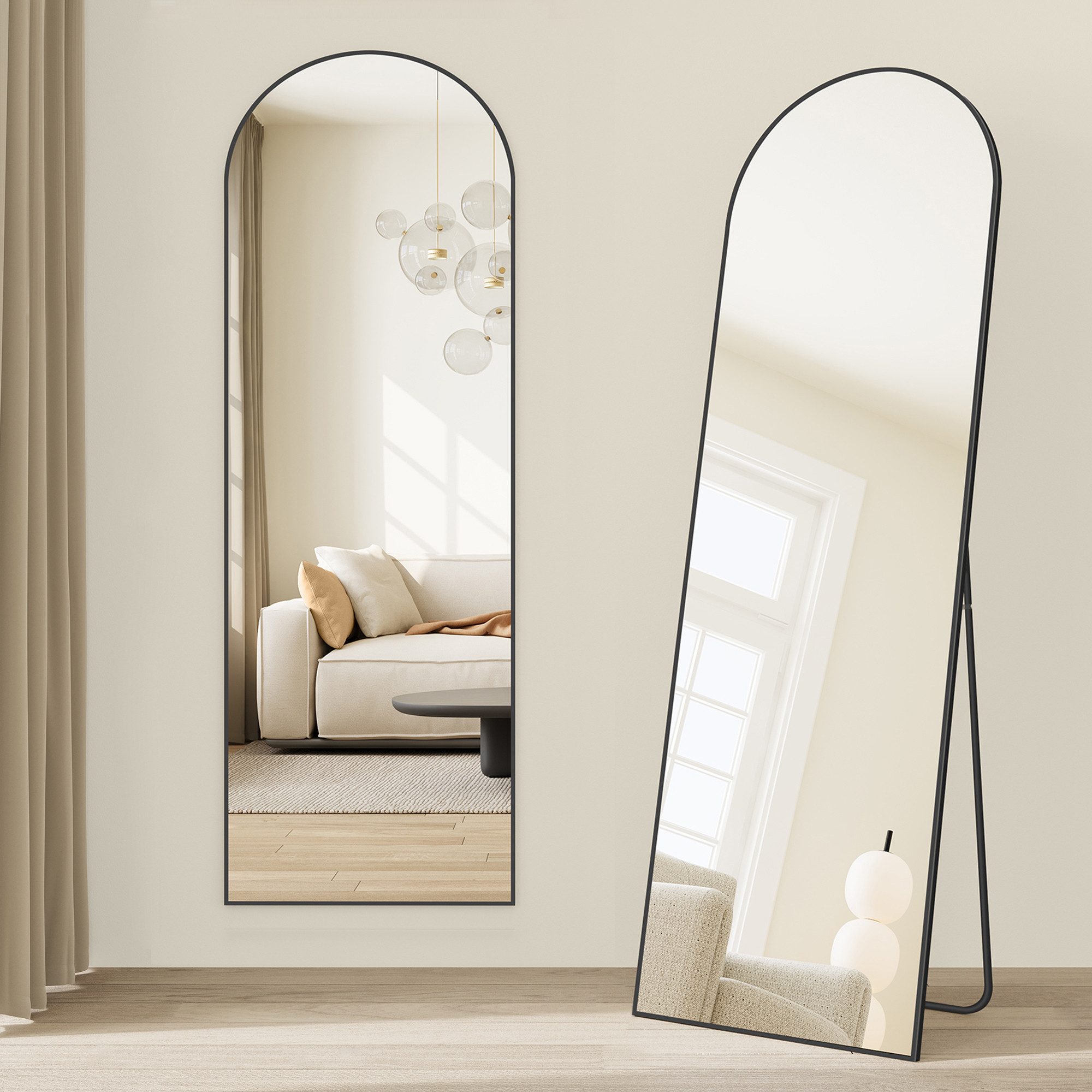 SONGMICS Standspiegel Wandspiegel, Ganzkörperspiegel, stehend oder wandmont günstig online kaufen