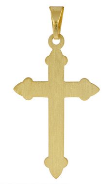 trendor Kreuzanhänger Kreuz- Gold 585 (14 Karat) 32 x 16 mm