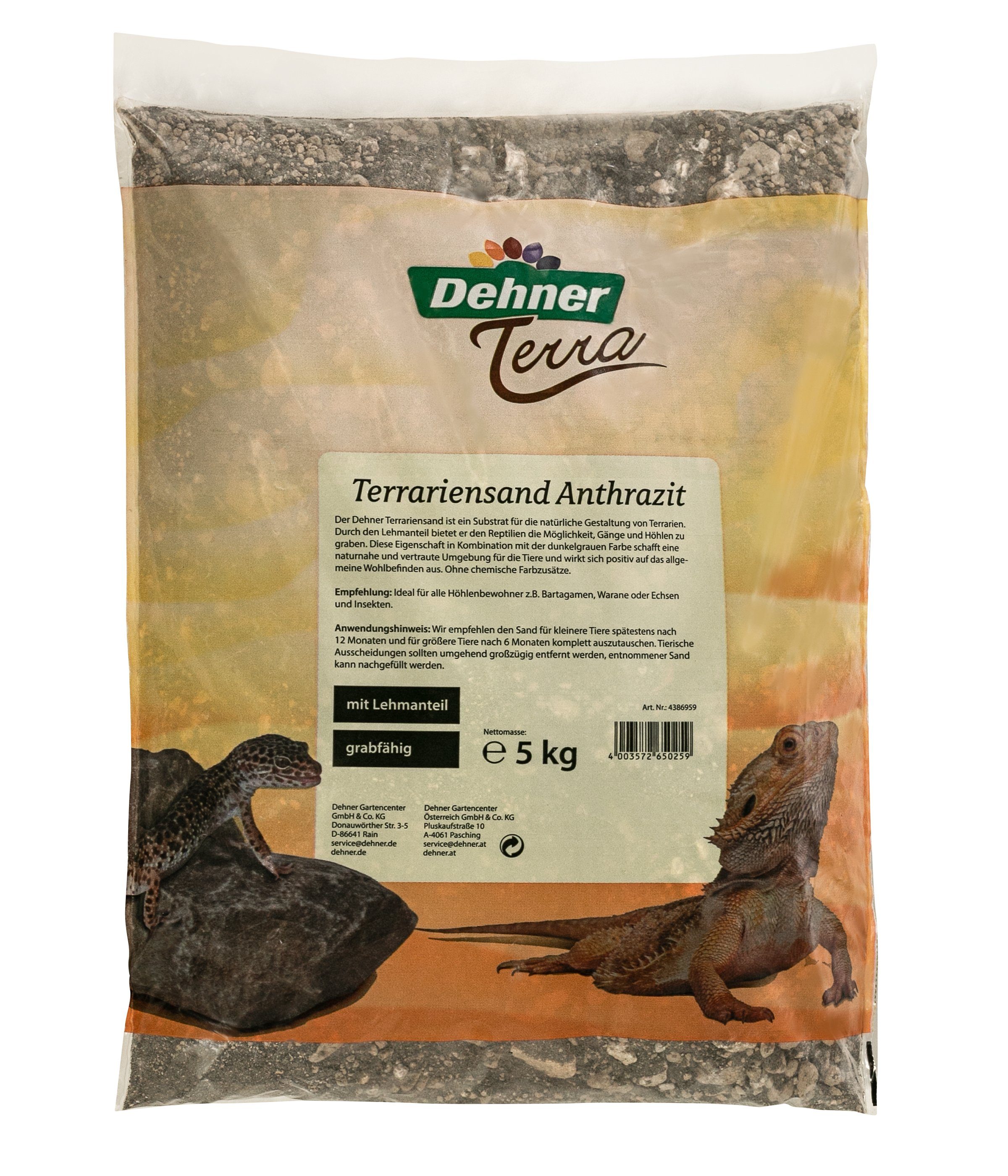 Terrariensand Terrariensand mit Lehmanteil, für Reptilien, 5 kg
