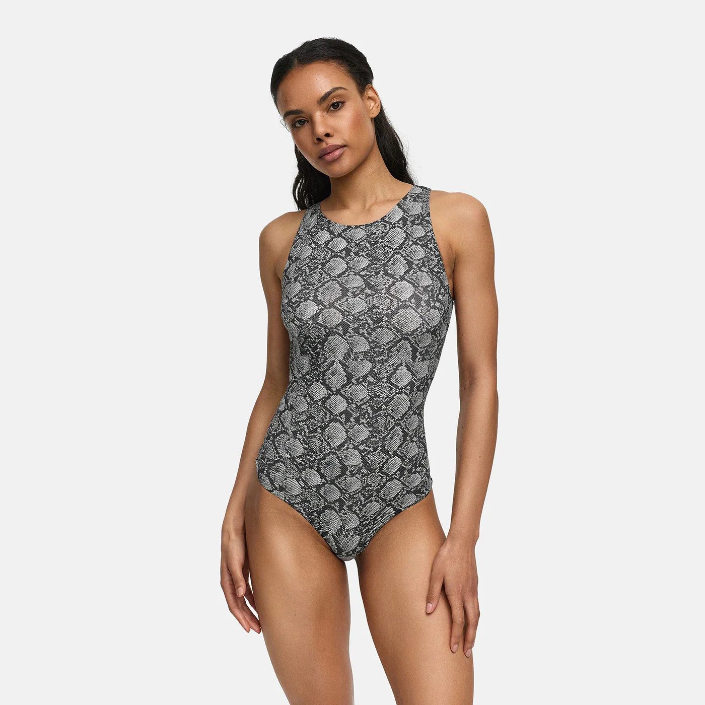 CREAMY Body Crew Neck Bodysuit String-Snake-M (1-tlg)