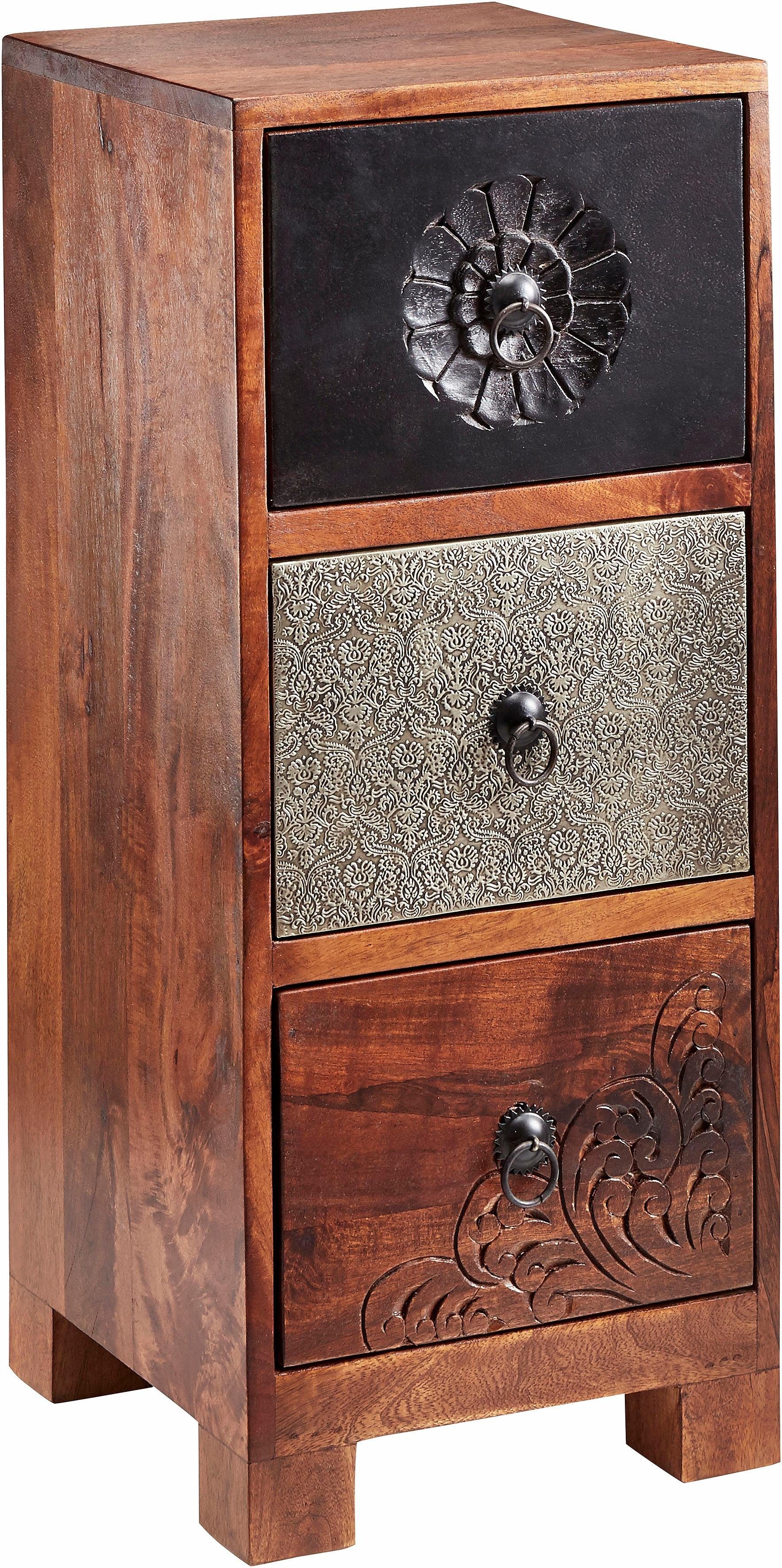 OTTO home Kommode Mahar, Breite 30 cm mit Metallfronten