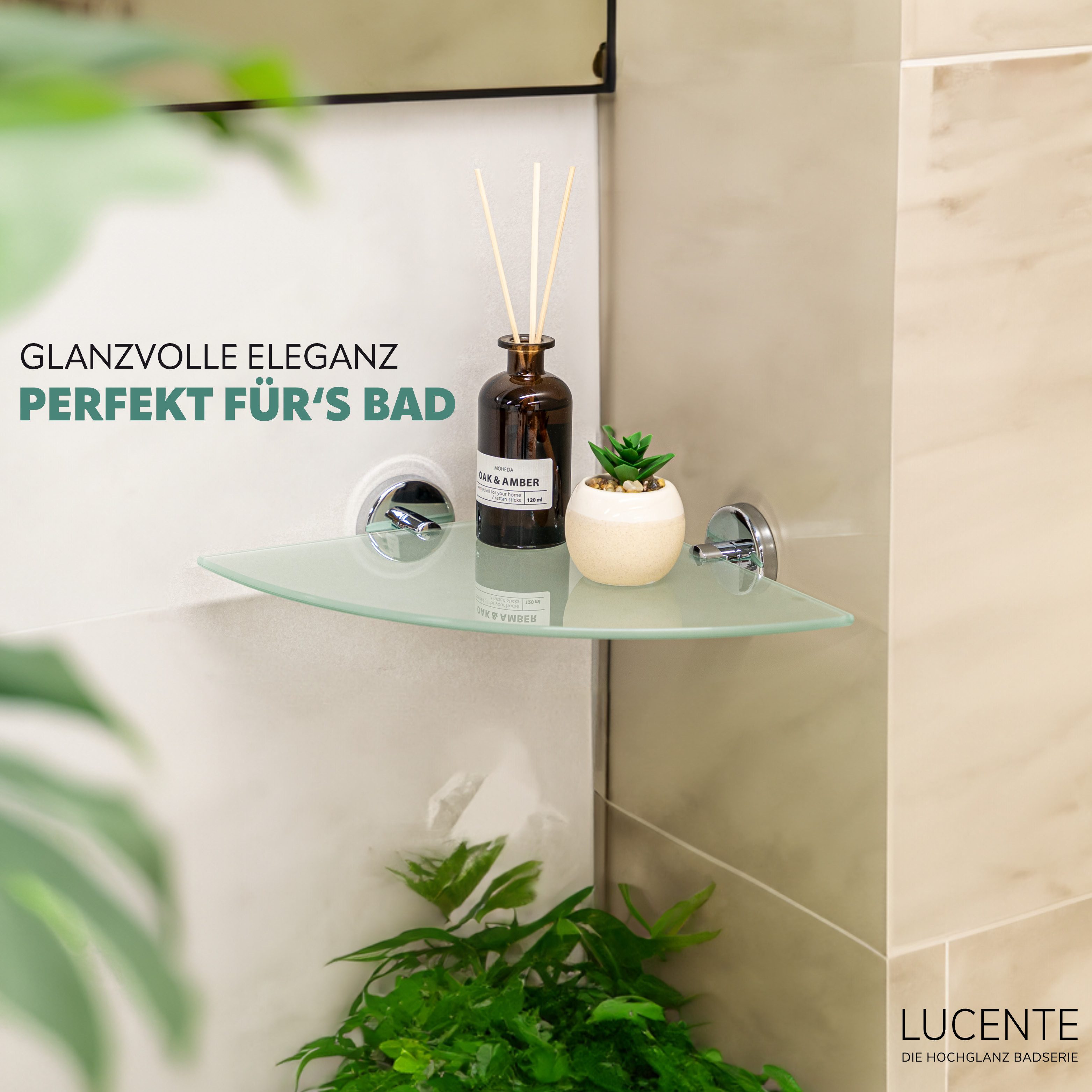 bremermann Wandregal Bad-Serie LUCENTE - aus Glas und Edelstahl, verchromt günstig online kaufen