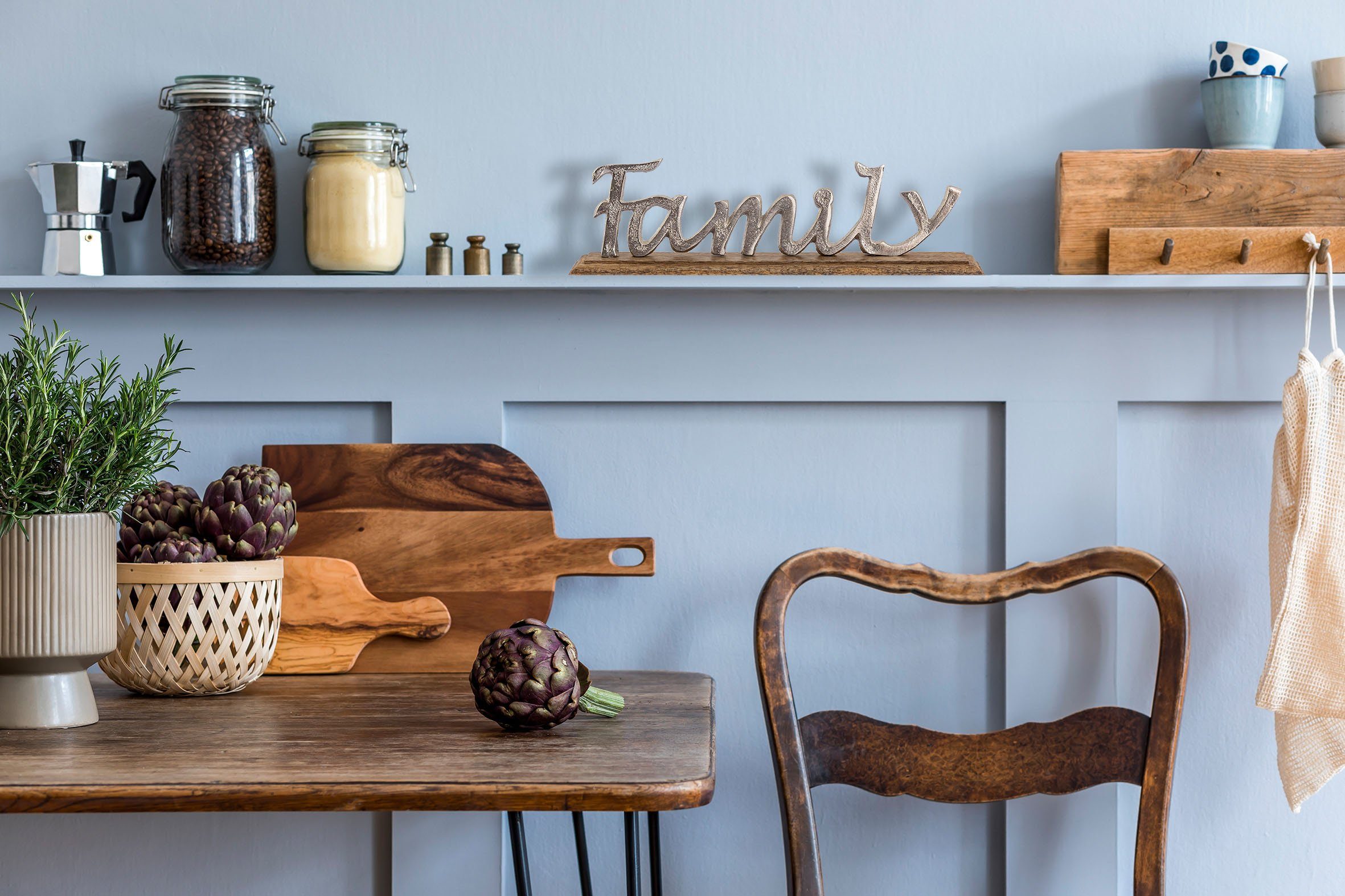 my home Deko-Schriftzug »Family« (1 Stück), aus Metall, auf Holz-HomeTrends