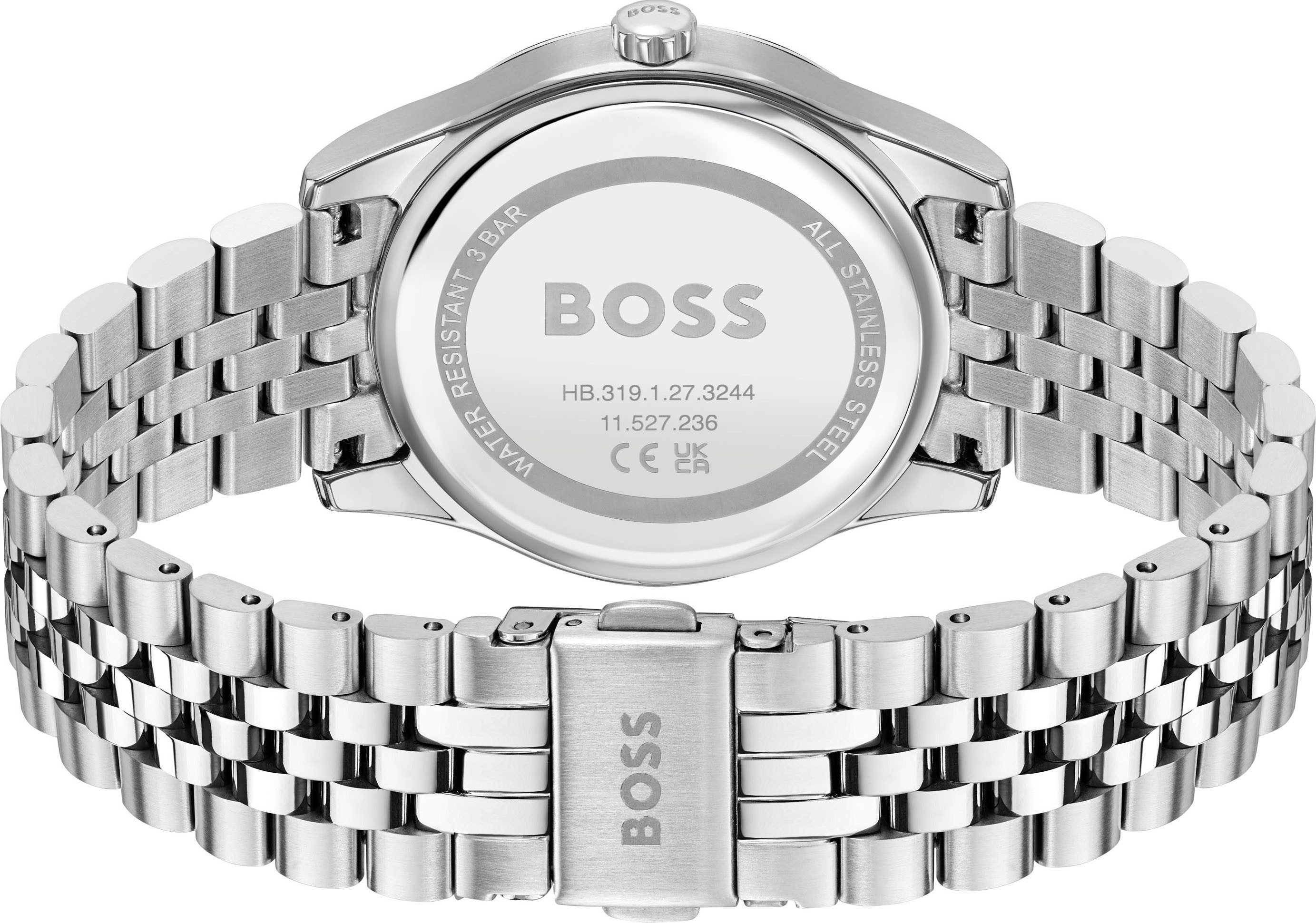 BOSS Quarzuhr GRACEFUL 1502777, Armbanduhr, Damenuhr, Edelstahlarmband, analog