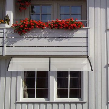 Mucola Pultvordach »Haustürvordach Pultvordach Kunststoff Tür Haustür Überdachung Vordach Türdach Haus Rundbogenvordach« (Stück), UV-beständig