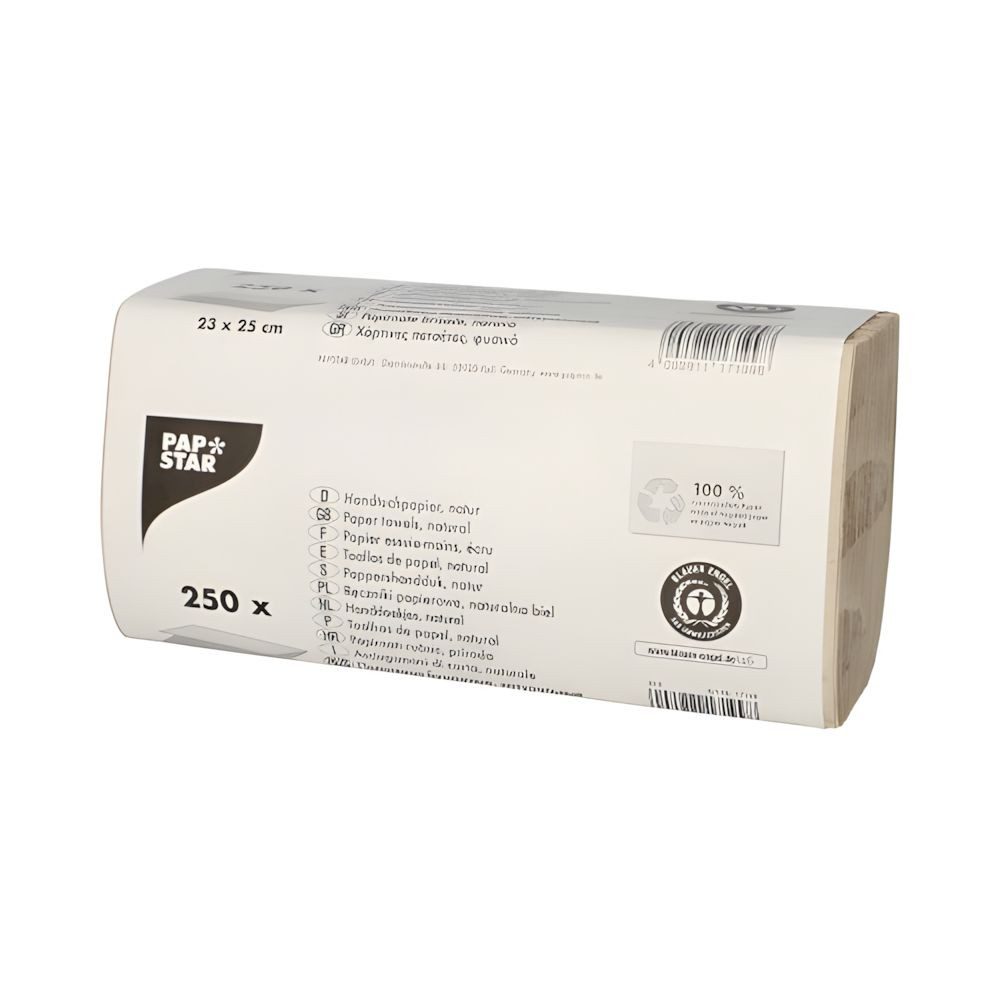 PAPSTAR Papierhandtuch 5000 x Blatt Handtuchpapier V-Falz 23 x 25 cm natur Zick Zack 1-lagig