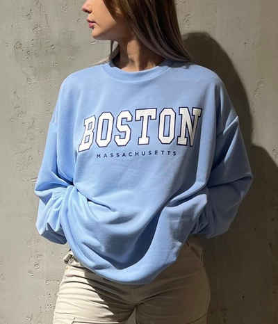 Worldclassca Sweatshirt Worldclassca Oversized Sweatshirt College BOSTON Sweater PulloveR