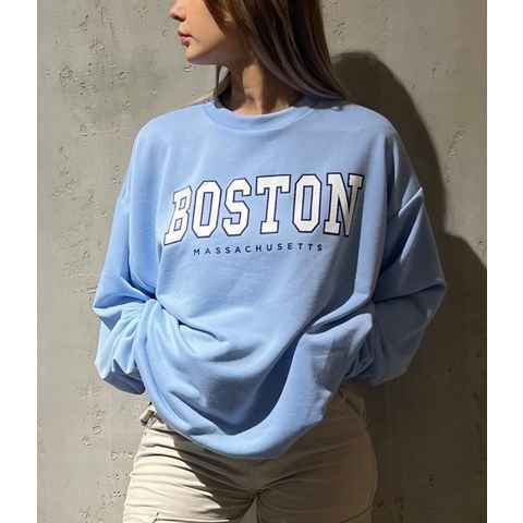 Worldclassca Sweatshirt Worldclassca Oversized Sweatshirt College BOSTON Sweater PulloveR