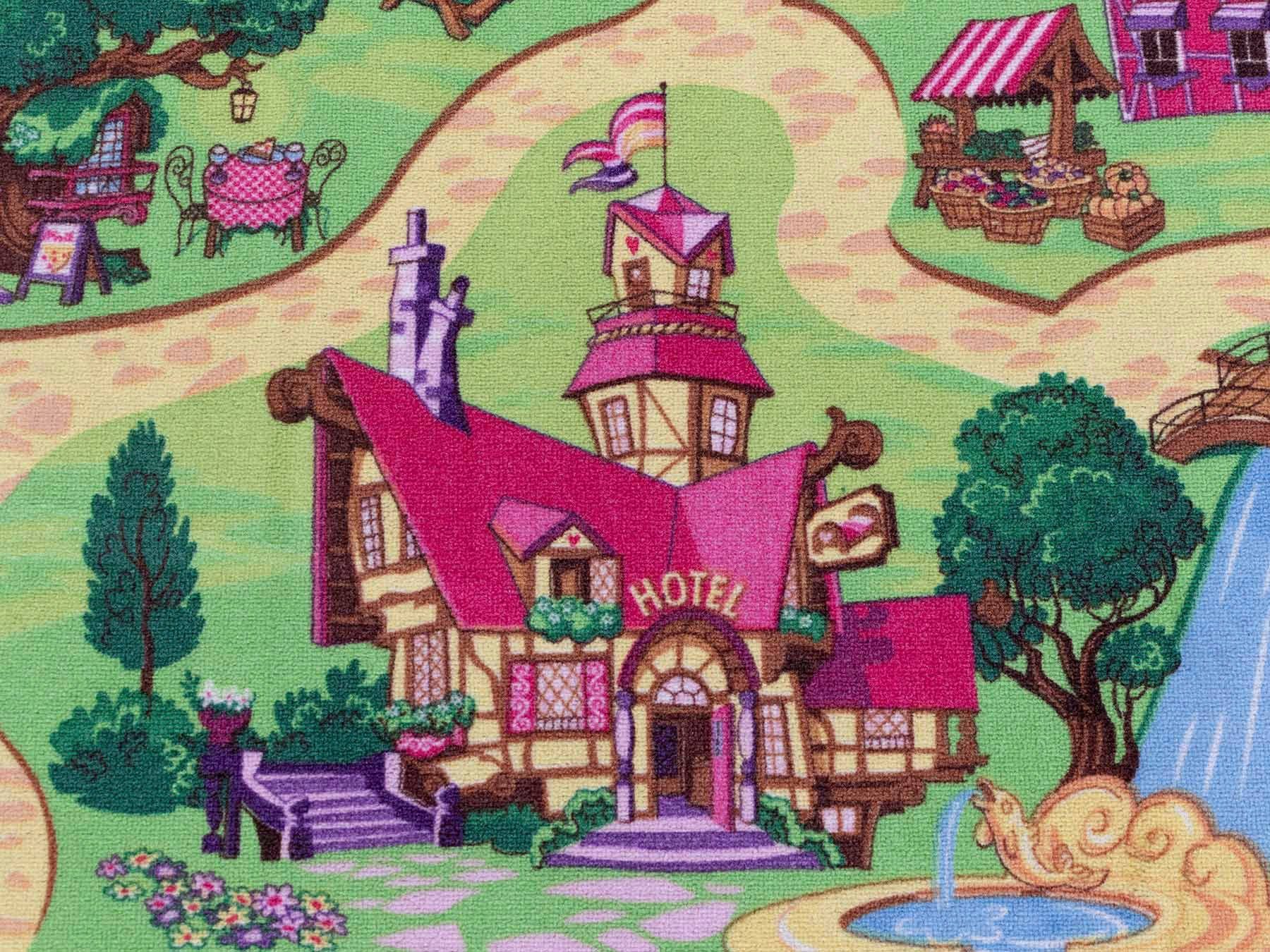 Primaflor-Ideen in Textil Kinderteppich Spielteppich CANDY TOWN, rechteckig, Höhe: 6,5 mm, Kurzflor, Straßen-Spiel-Teppich, Kinderzimmer