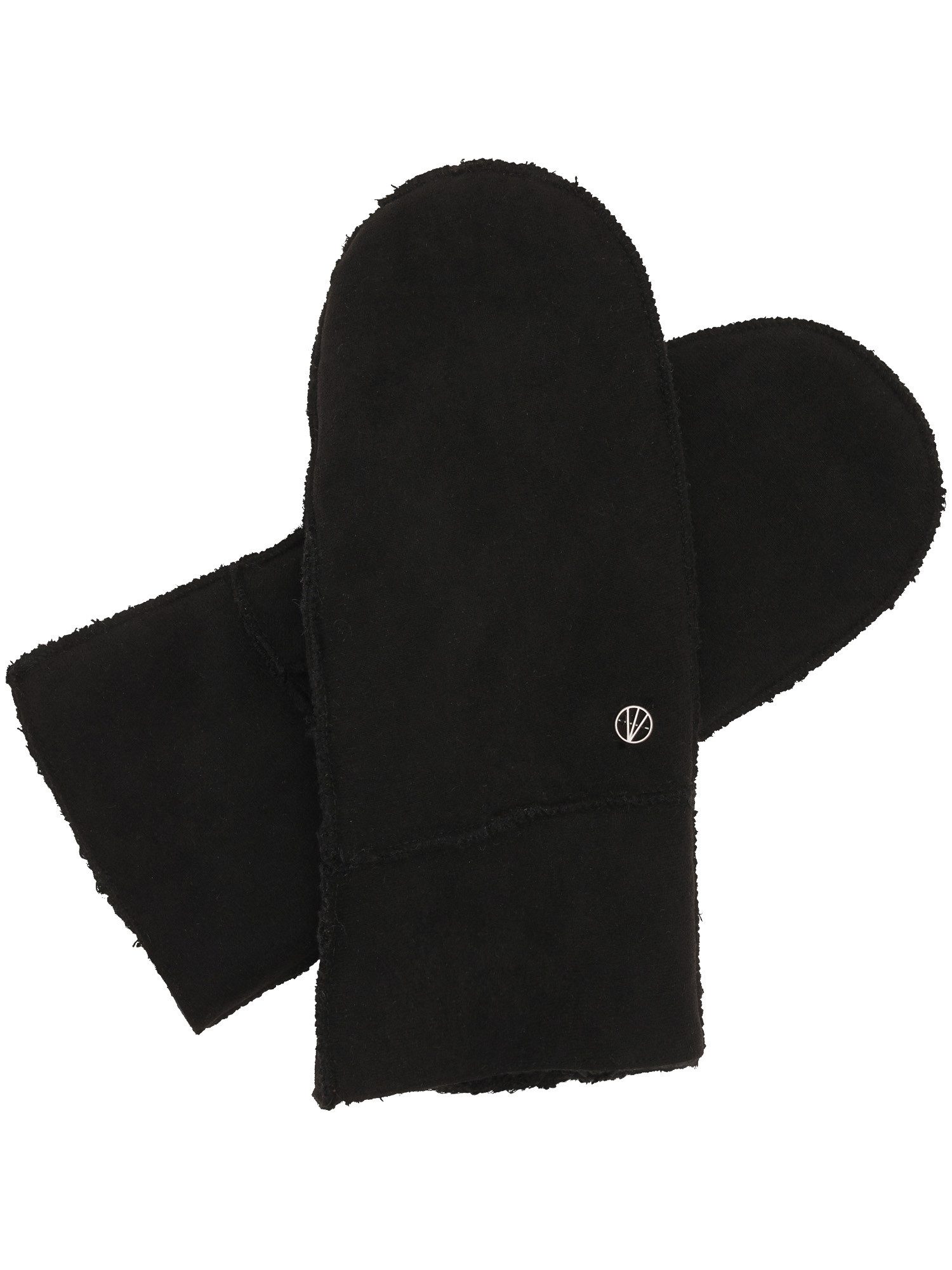 Loevenich Strickhandschuhe Loevenich Fäustlinge aus Wildleder-Imitat mit Lammfellfutter-Imitat