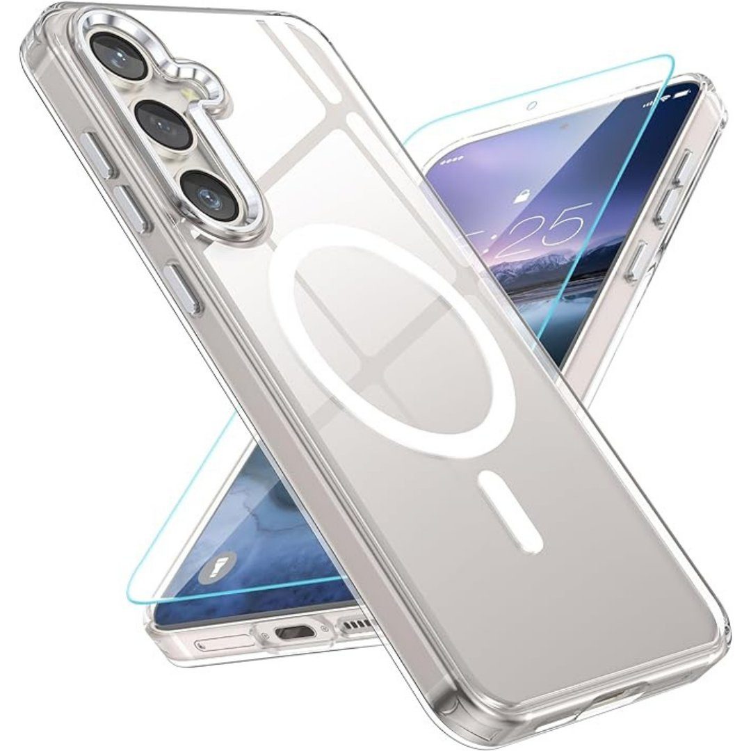 SmartUP Smartphone-Hülle + Schutzglas für Samsung Galaxy S24 MagSafe Panzerfolie Display Case 6,2, kompletter Rundumschutz, MagSafe-Technologie