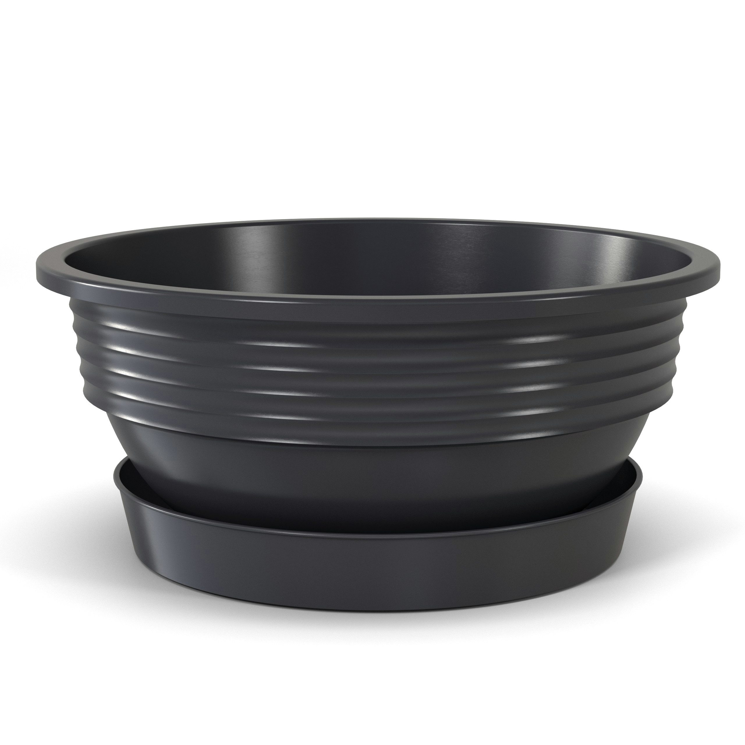 Plastard Pflanzschale Pflanzschalen mit Untersetzer Otto 3er Set Anthrazit günstig online kaufen