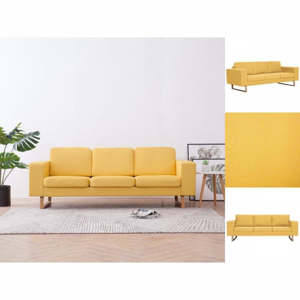 vidaXL Sofa 3-Sitzer-Sofa Stoff Gelb Couch