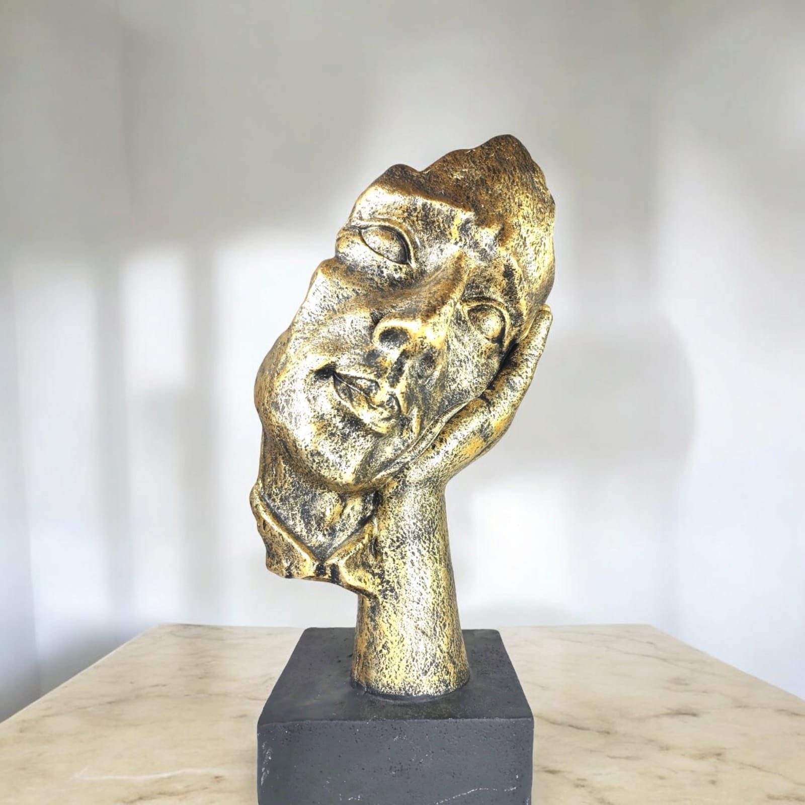 GlasArt handmade Skulptur Deko Gesicht Büste aus Kunststein 50x20 cm Wohnzi günstig online kaufen