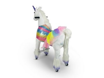 TPFLiving Reittier Einhorn Rainbow - Größe S - Farbe: weiß, Schaukeltier für Kinder ab 3 bis 6 Jahren - Sitzhöhe: 53 cm