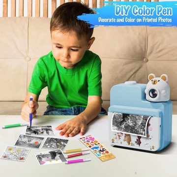Gofunly Kreative Gestaltung Kinderkamera (14 MP, 1x opt. Zoom, inkl. Lang anhaltender Spaß Mit einem wiederaufladbaren 1000mAh Akku, Vielseitigen Funktionen Lang anhaltenden,1080P-HD 3,0 Zoll 32GB-Karte)