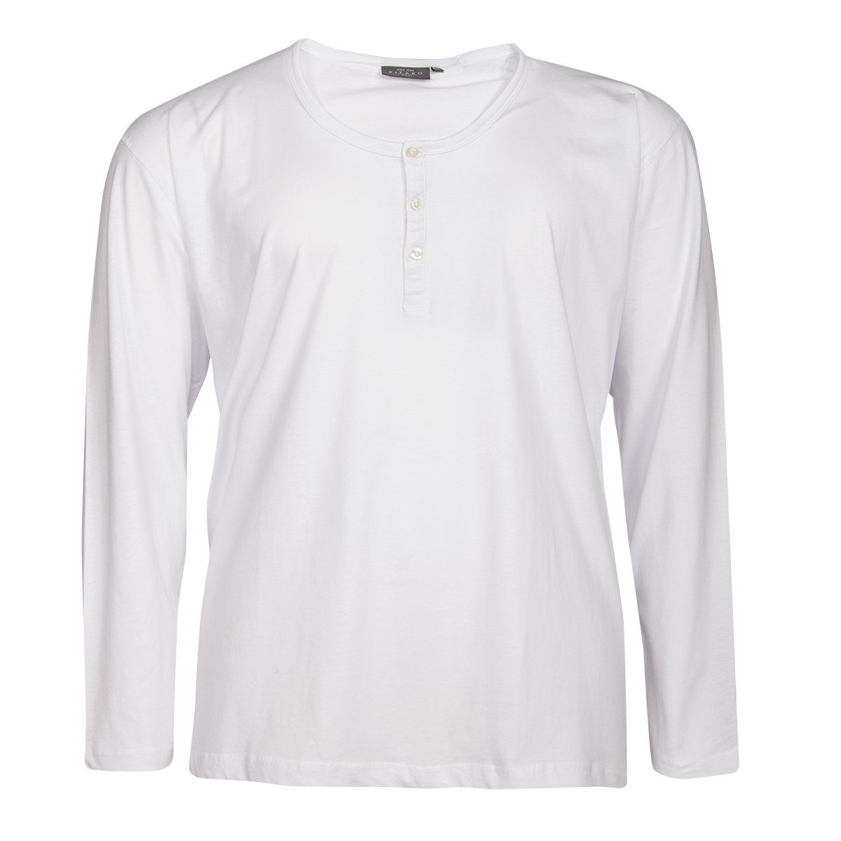 Kitaro Langarmshirt Basic Langarmshirt Serafino Übergröße weiß Kitaro