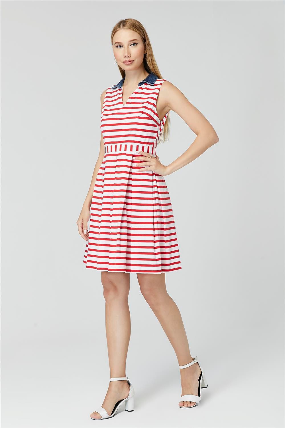 HomeStore Minikleid Gestreiftes Jersey-Kleid