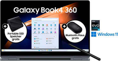 Samsung NP750Q Galaxy Book4 360 15'' Notebook (39,6 cm/15,6 Zoll, Intel Core 5, 512 GB SSD, Intel Core 5 120U Prozessor, 16 GB + 512 GB)