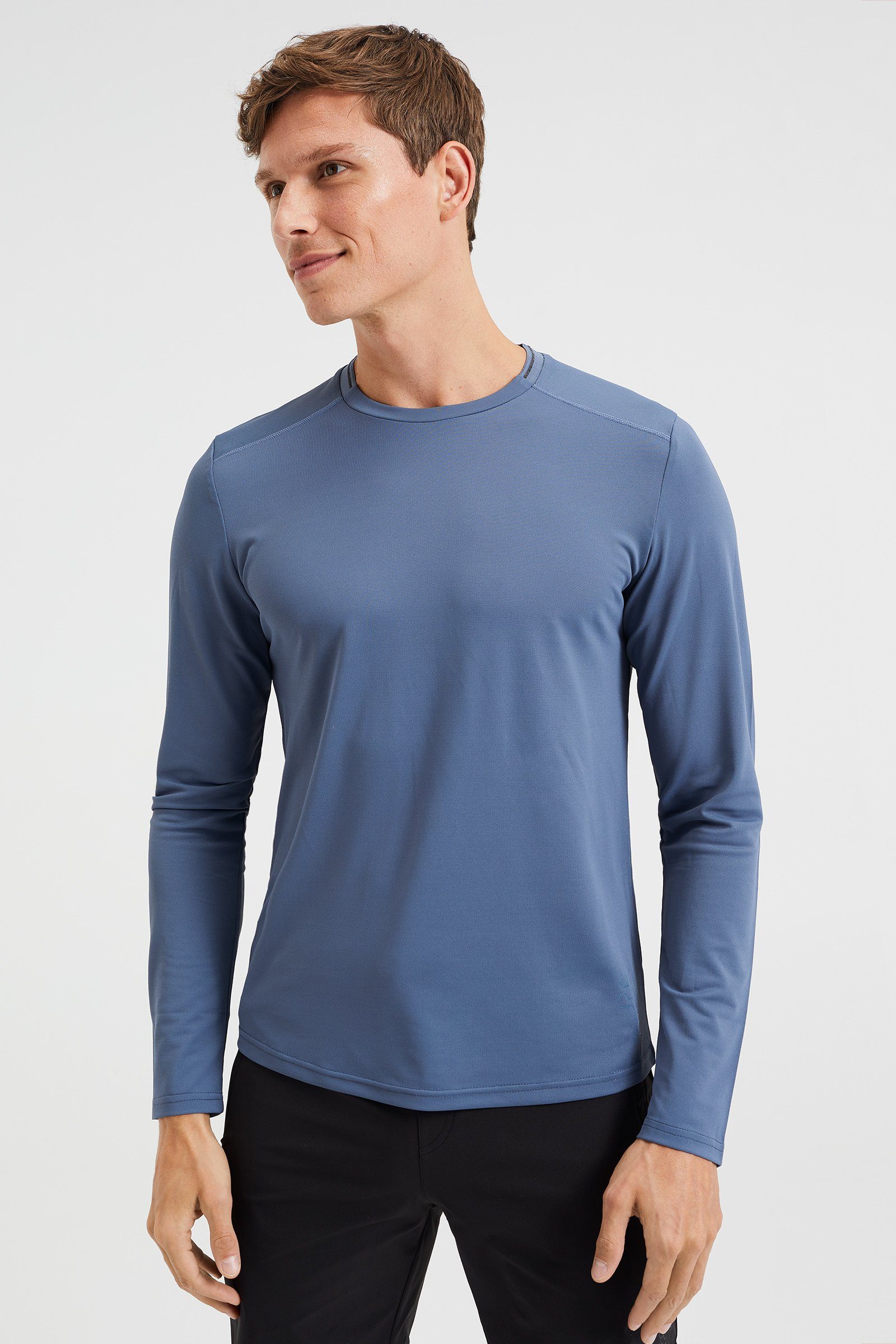 Fashion (1-tlg) Longsleeve WE Blau