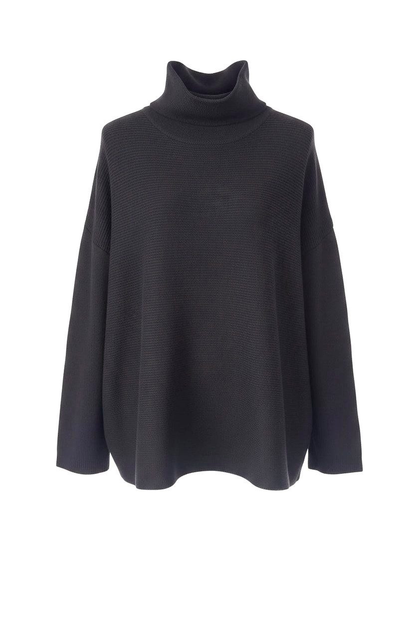 Zuckerwatte Stehkragenpullover leichte A-Linie aus Viskose Superstretch