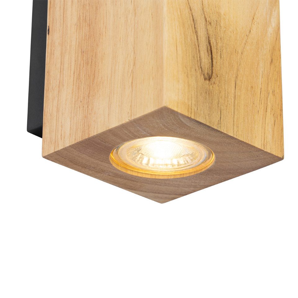 Qazqa Wandleuchte Sandy, ohne Leuchtmittel, Warmweiß, QAZQA Wand­leuchte, gu10, Naturel, Holz, Landhaus
