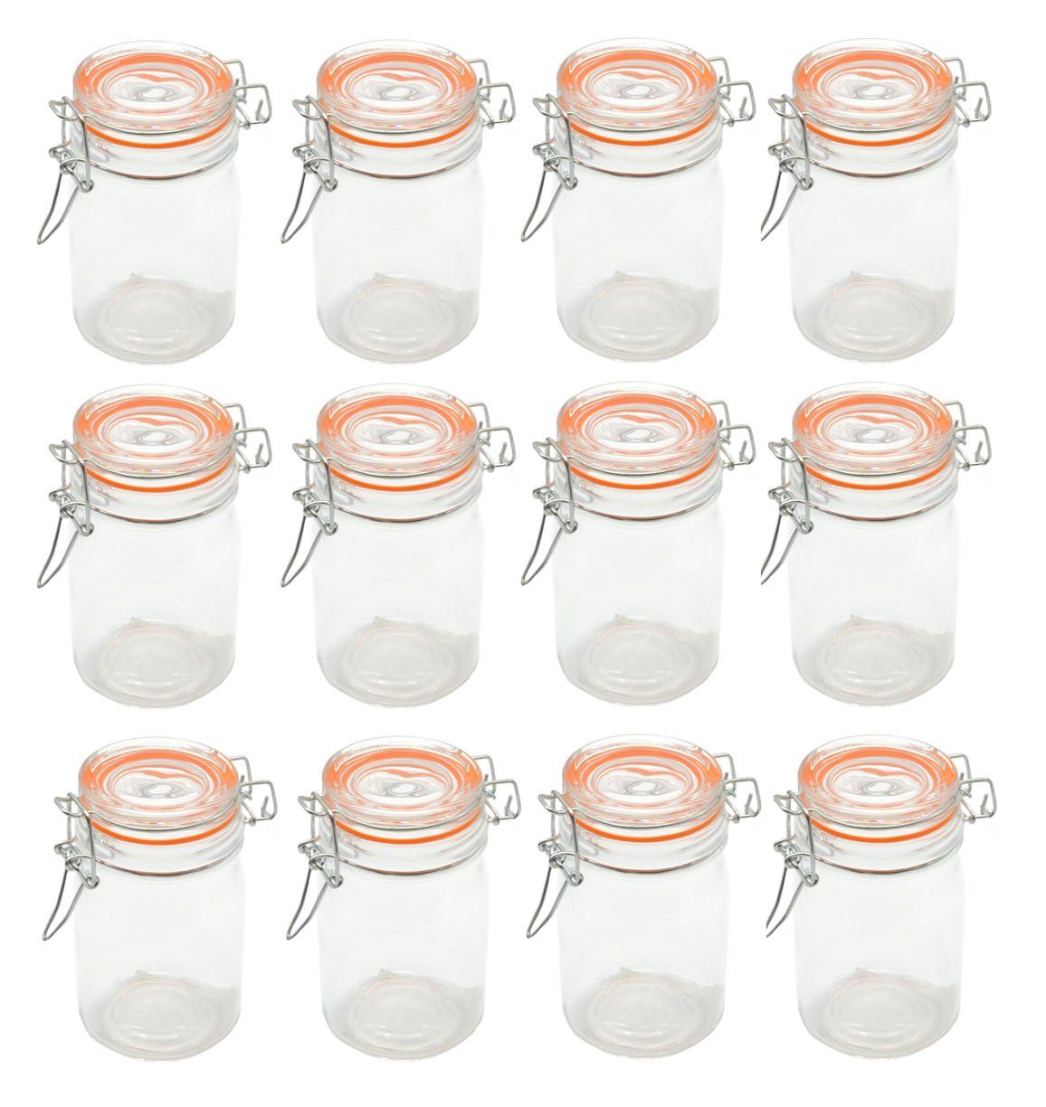 Spetebo Einmachglas Einmachglas mit Metall Verschluss 250ml - 12er Set, Glas, (Set, 12-tlg., Einkochgläser), Marmeladenglas mit Bügelverschluss