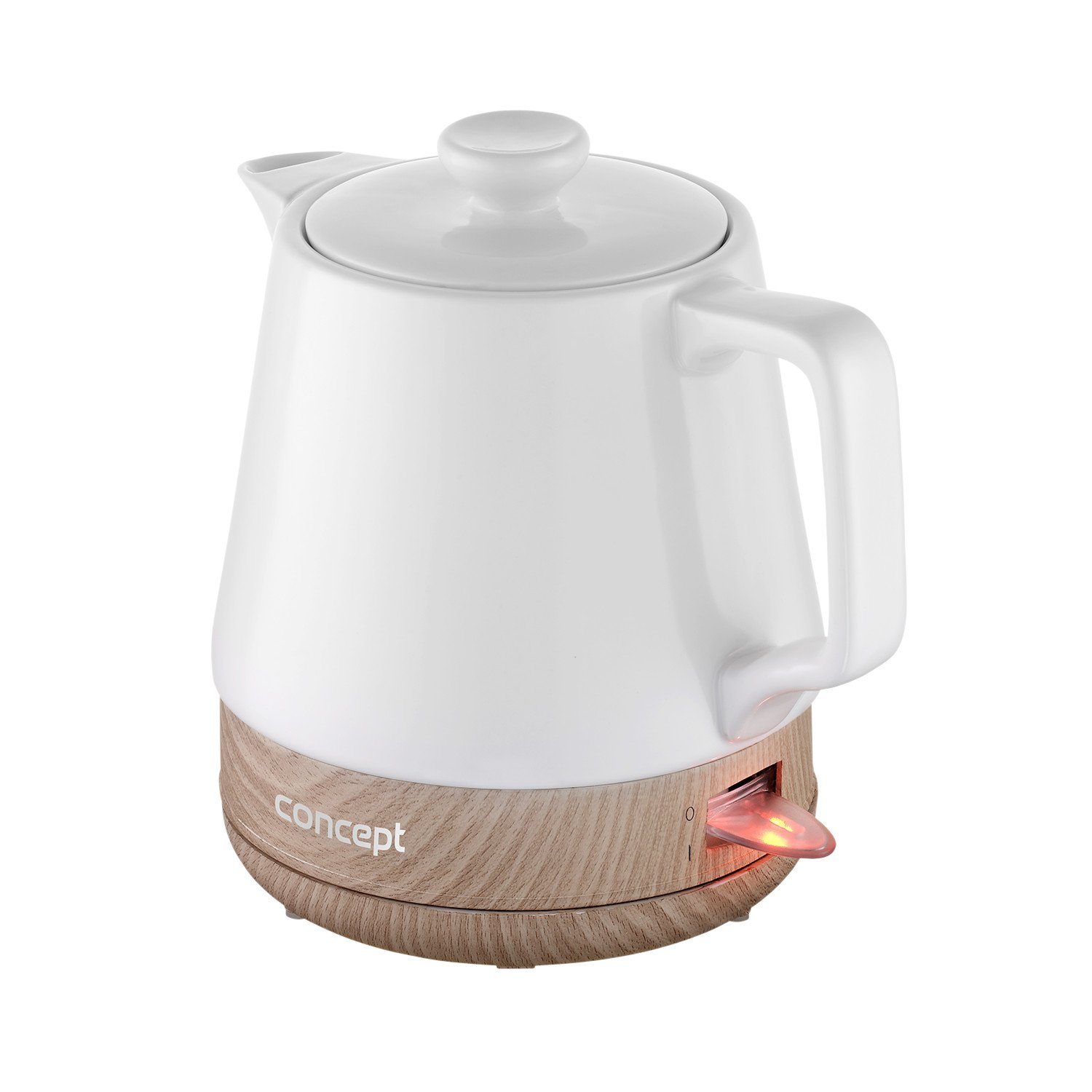 Concept Wasserkocher, 1 l, 1200,00 W, Keramik Elektrische Wasserkocher mit Holzstruktur 1L