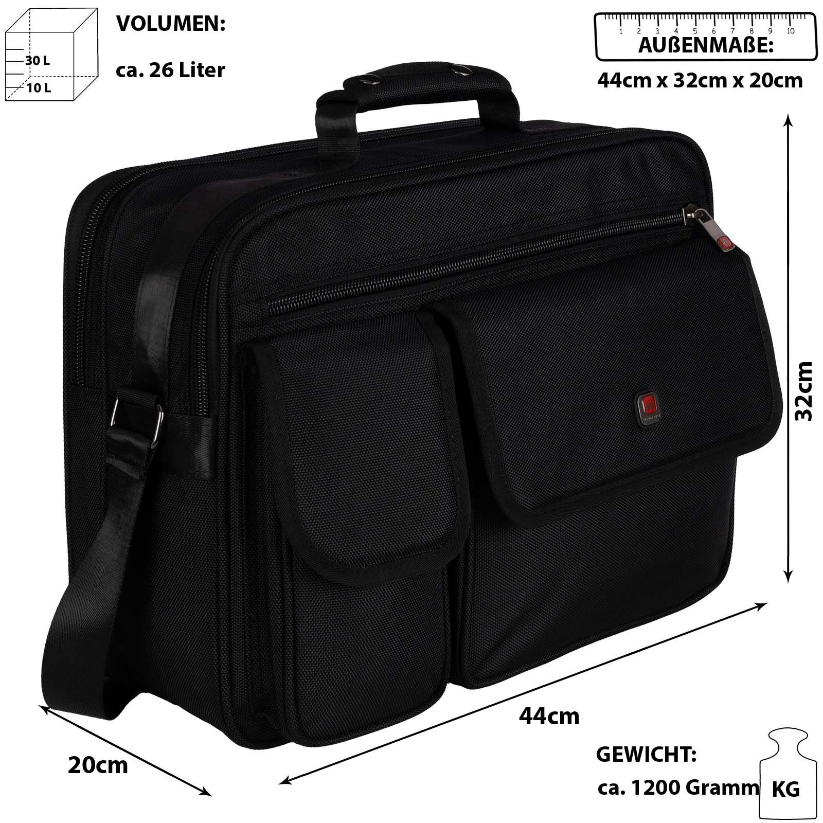 EAAKIE Umhängetasche Arbeitstasche Umhängetasche Flugbegleiter Herrentasche Schwarz XXL – Bild 2 von 5