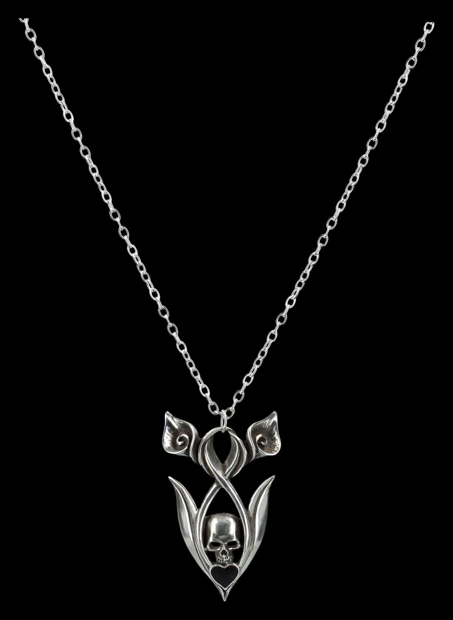 Figuren Shop GmbH Kette mit Anhänger Gothic Totenkopf Halskette – Anhänger Eternal Peace Alchemy England