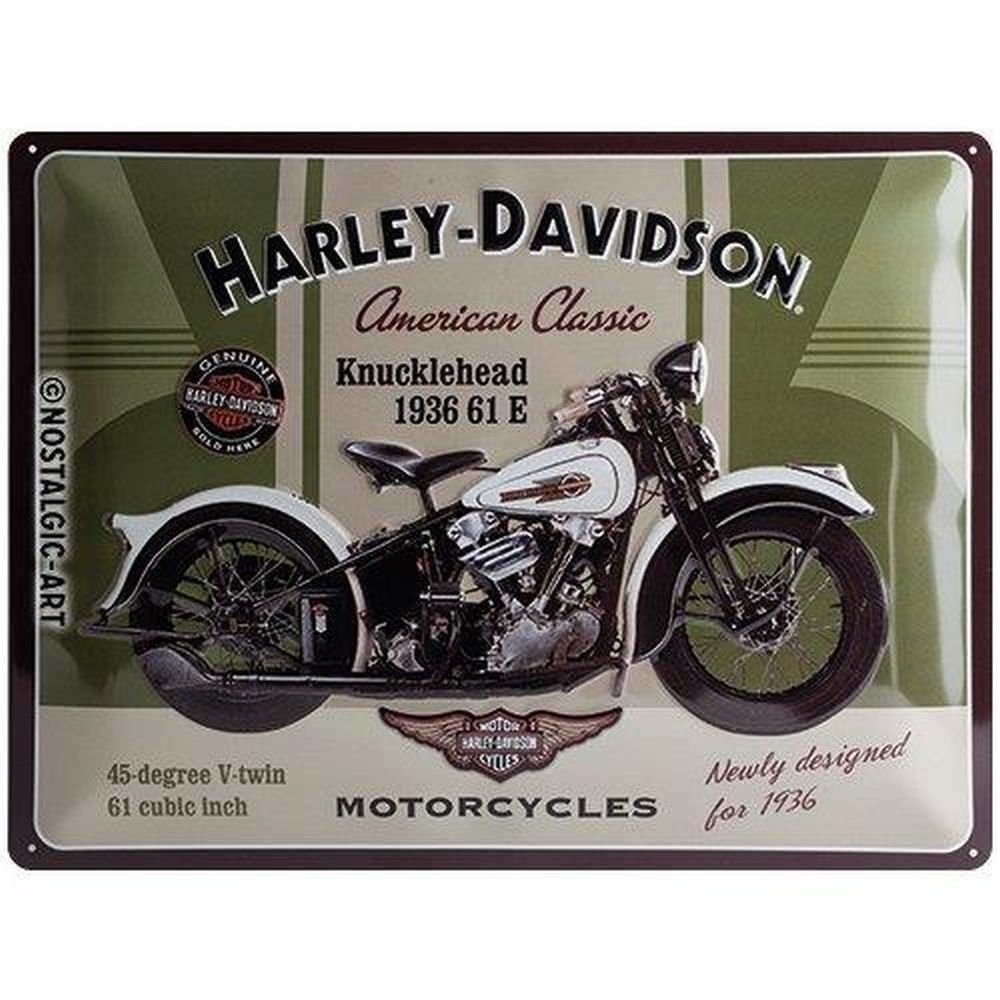 Nostalgic-Art Metallschild Blechschild 30x40cm - Harley-Davidson Knucklehead