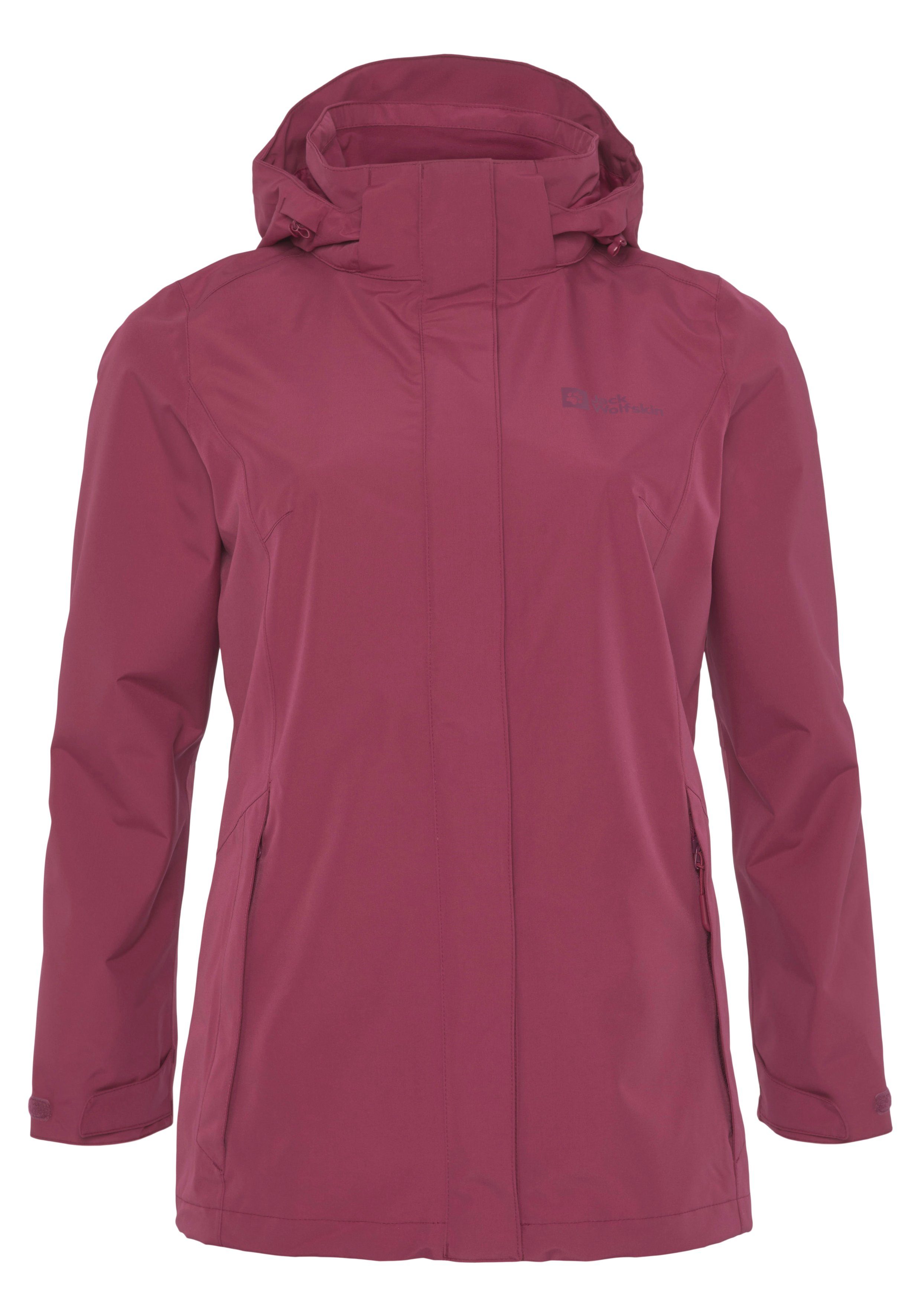 JACKET Wolfskin Jack Funktionsjacke Wasserdicht red Winddicht WOMEN & Atmungsaktiv sangria TOCORA &