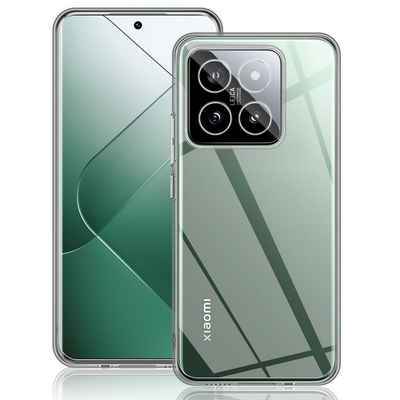 Wigento Handyhülle Für Xiaomi 14 Pro Silikon TPU Schutz Handy Hülle Case dünn Transparent