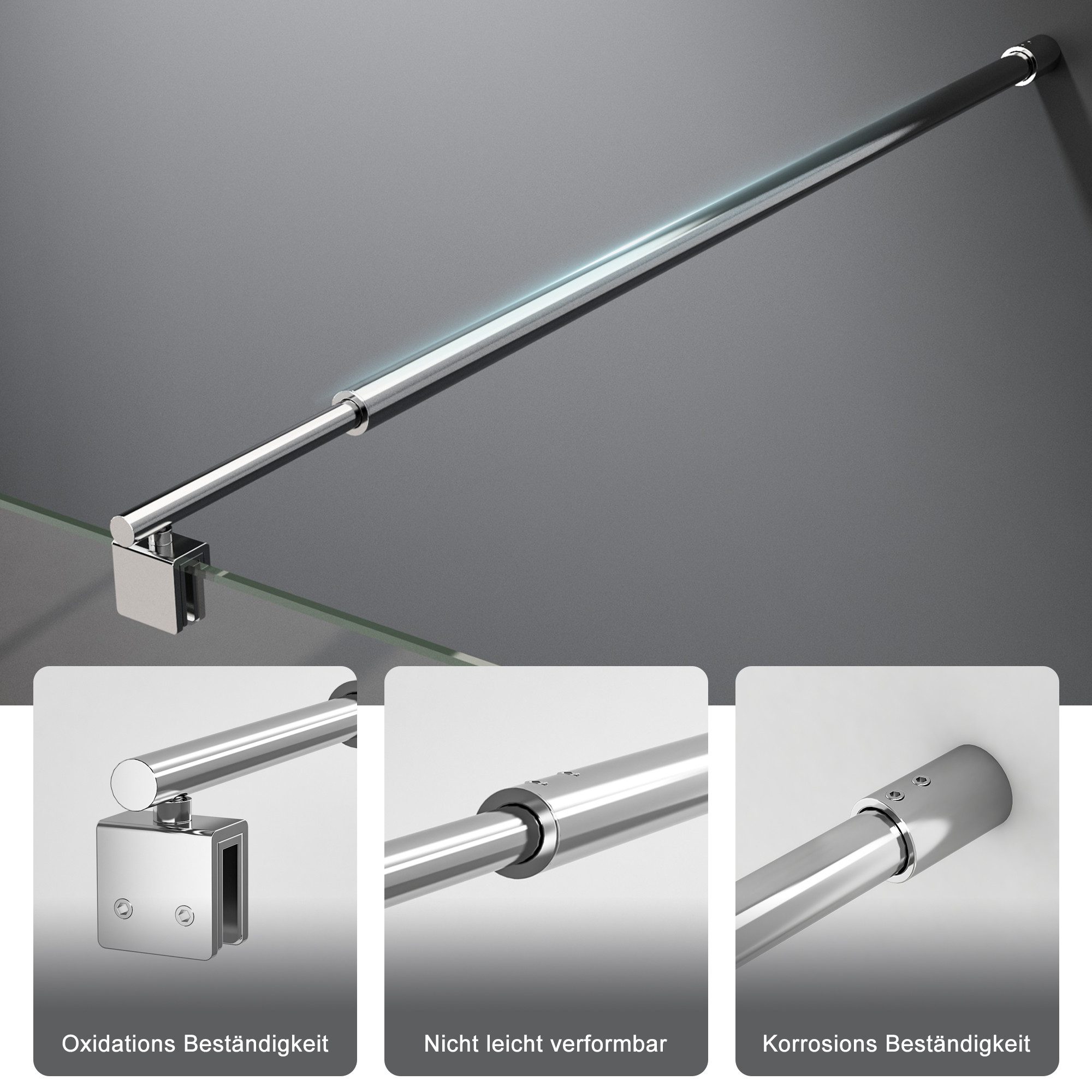 Boromal Duschwand-Stabilisationsstange für 5-10mm haltestange duschwand günstig online kaufen