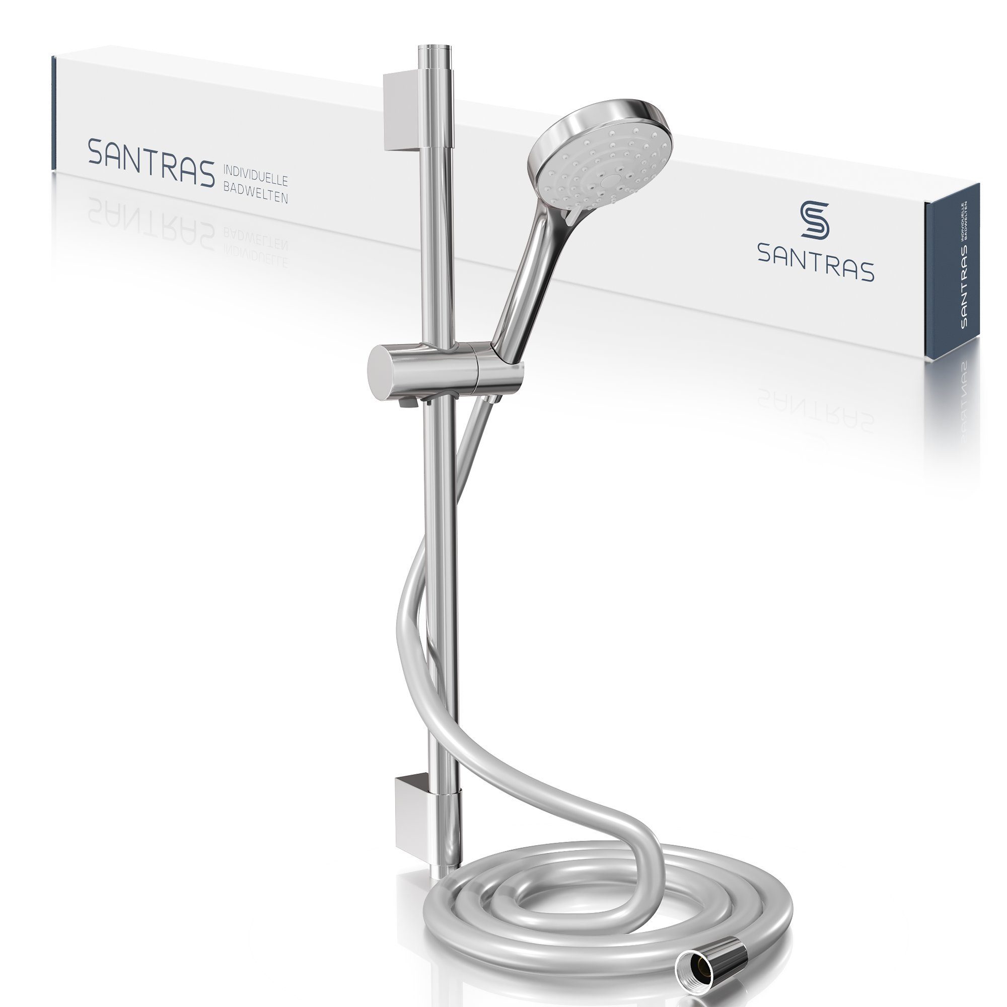 Santras Duschstange SANTRAS® Duschstange 70cm, 90 cm, 1m mit 1,5m Schlauch und Handbrause