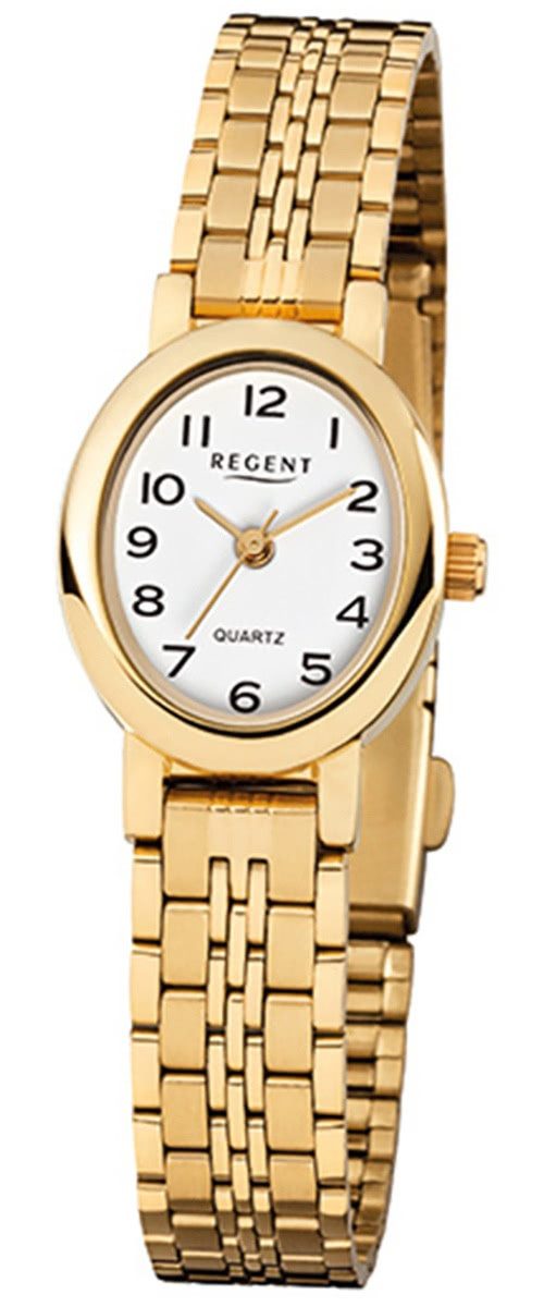 Quarzuhr Regent Damen-Armbanduhr gold Analog F-394
